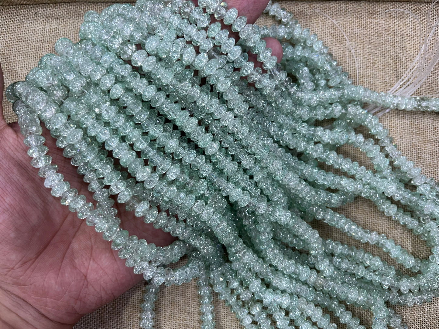 Flat Ice Crackle Beads (8x8 mm)