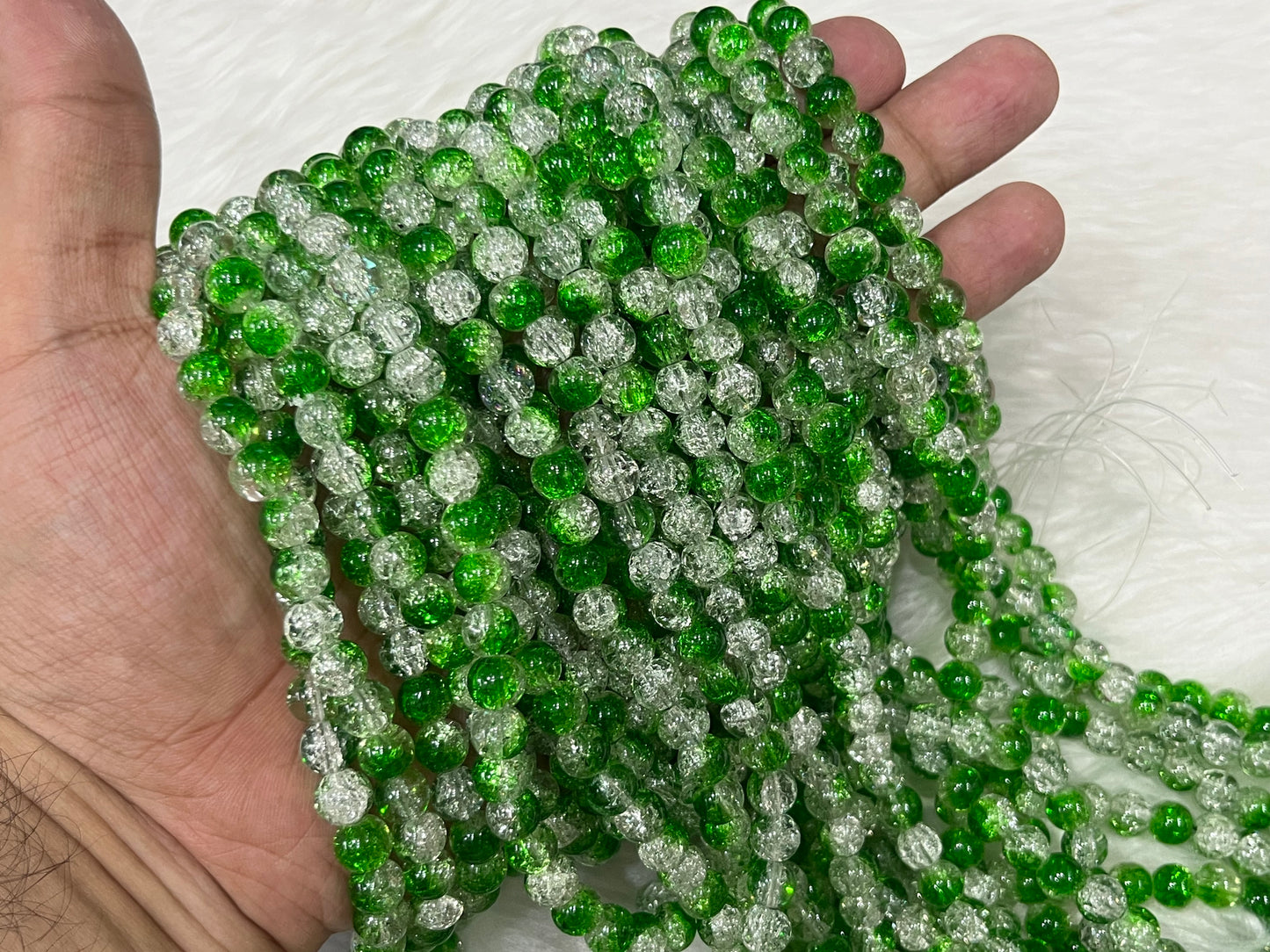Ice Crackled Beads (8 mm) (Transparent)