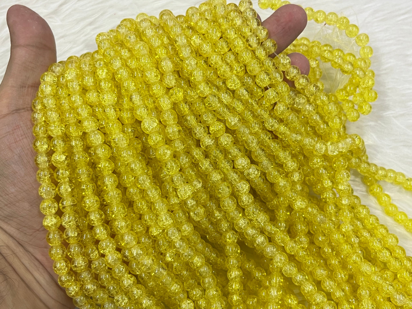 Ice Crackled Beads (8 mm) (Transparent)