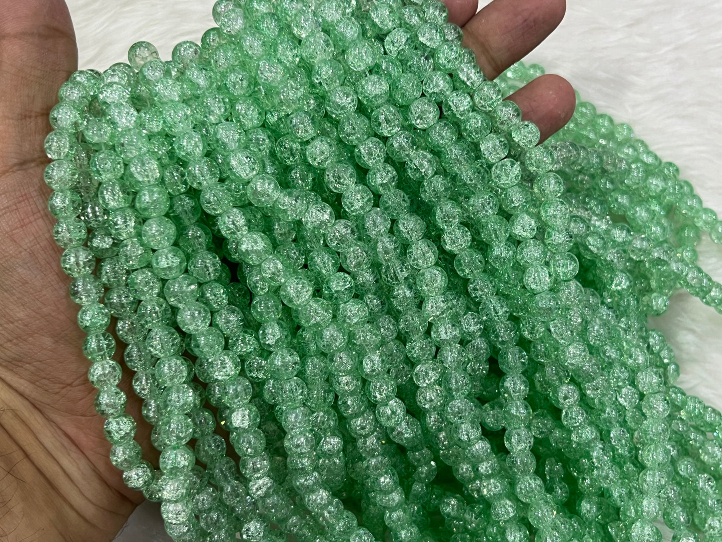 Ice Crackled Beads (8 mm) (Transparent)