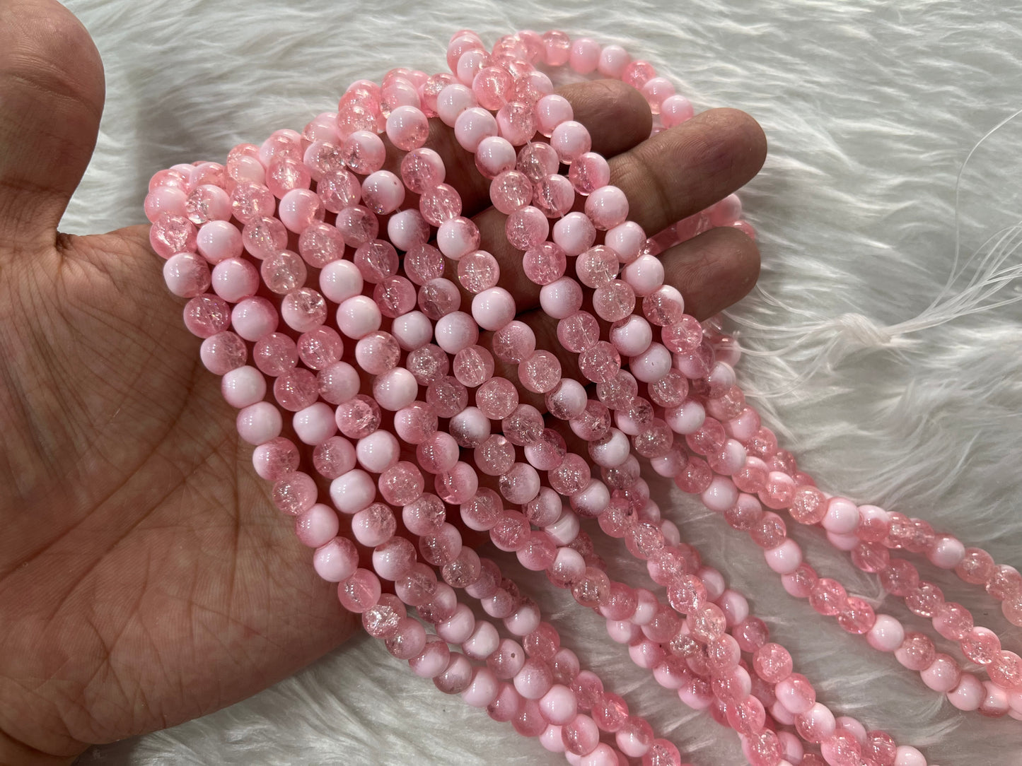 Ice Crackled Beads (8 mm) (Jelly Crackle)