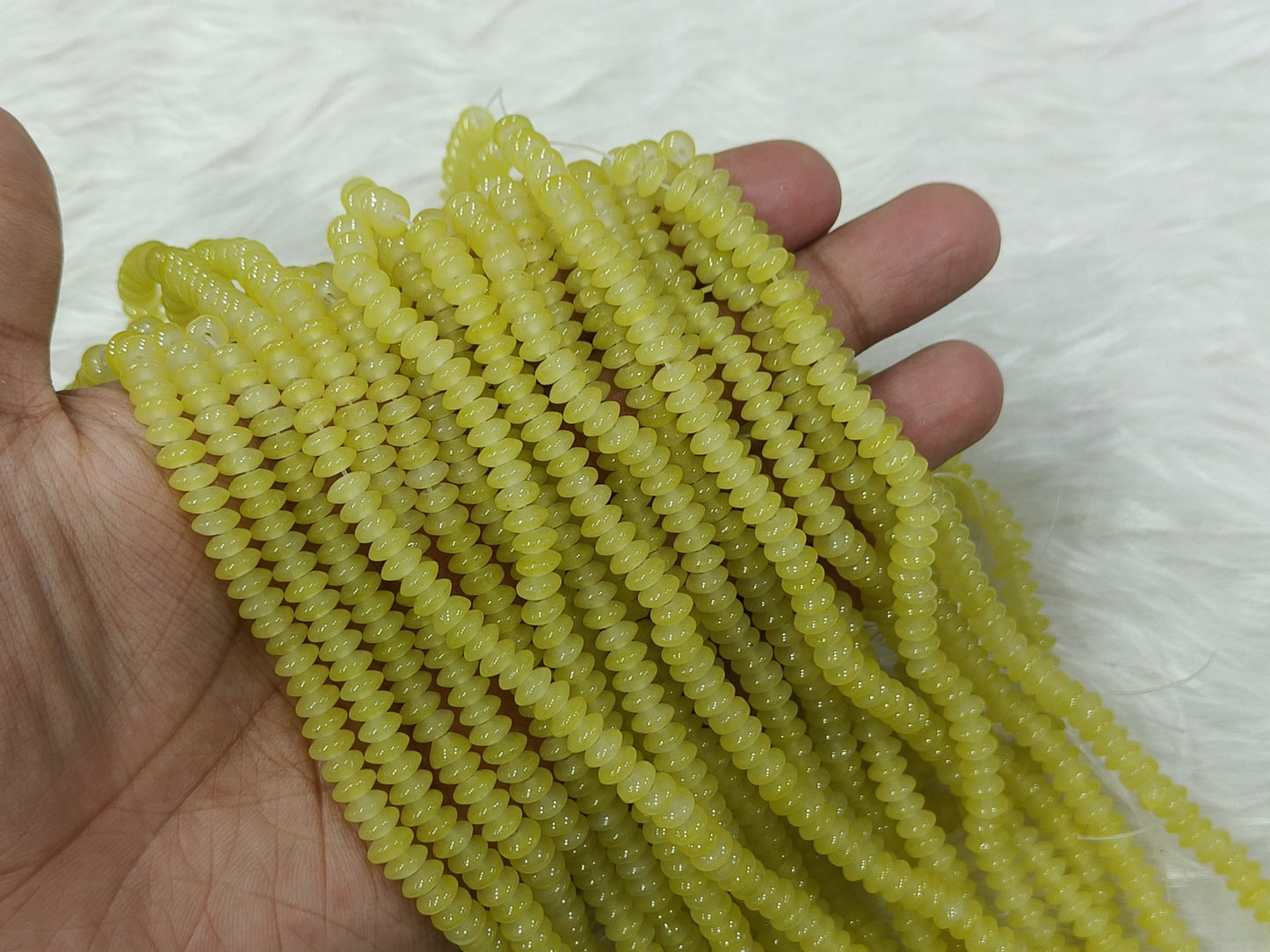 Flat Glass Beads (6 mm)(5 Lines)