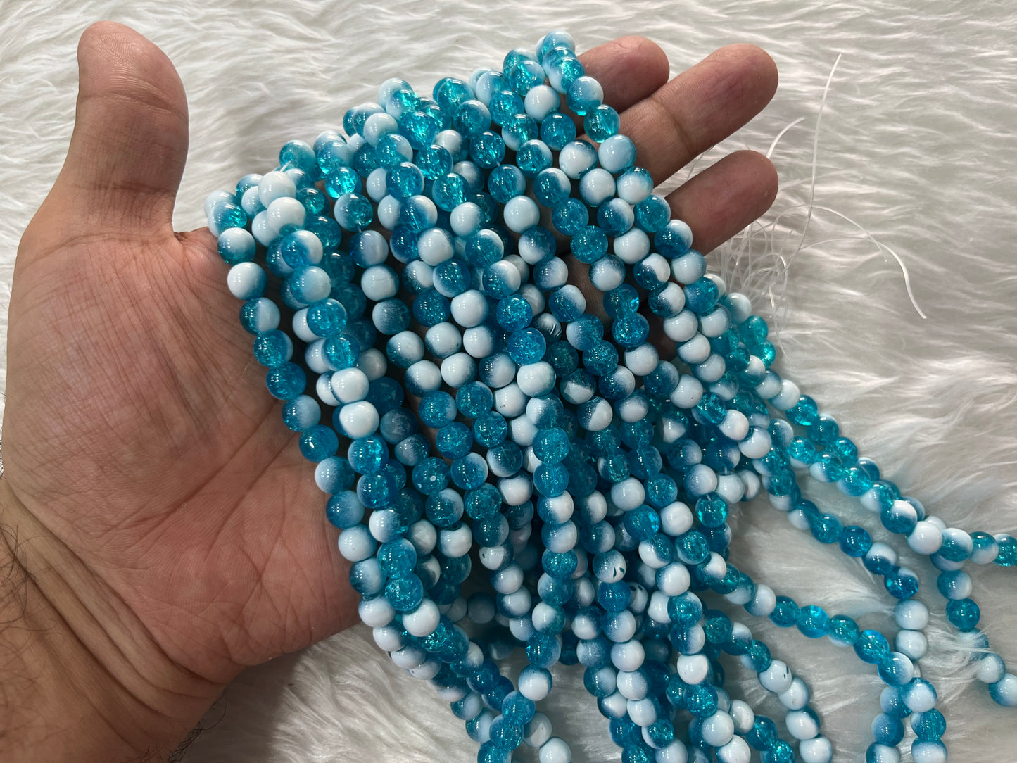 Ice Crackled Beads (8 mm) (Jelly Crackle)