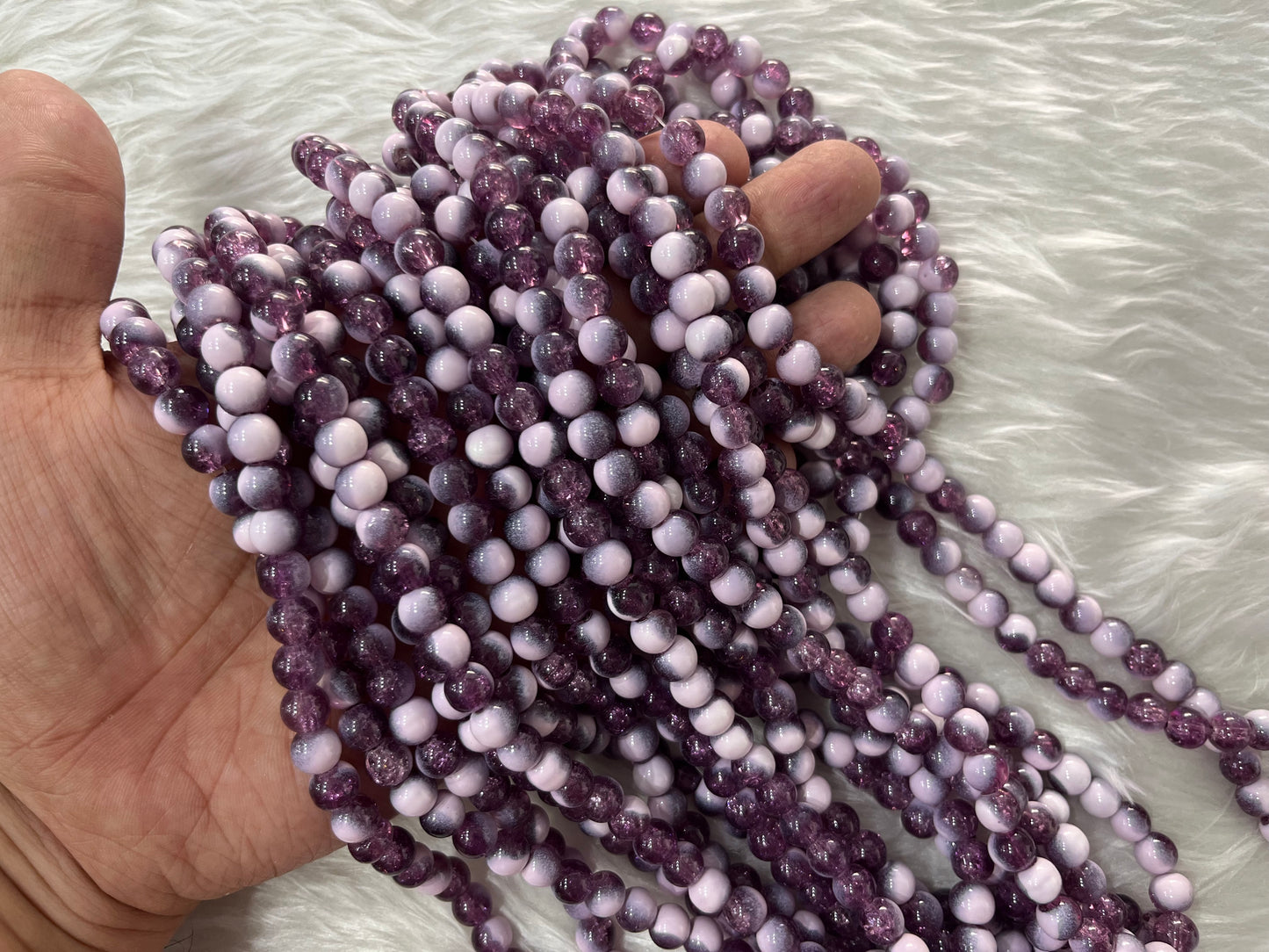 Ice Crackled Beads (8 mm) (Jelly Crackle)