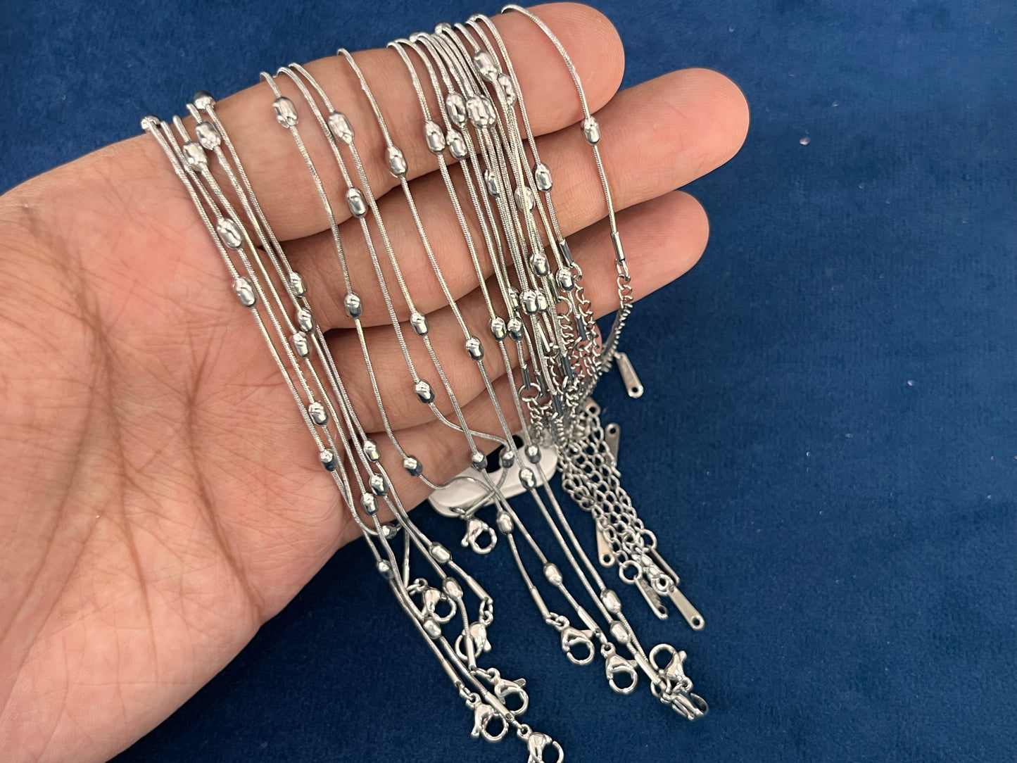 Stainless Steel Chains (Silver) (Pack of 10) (No. 15)