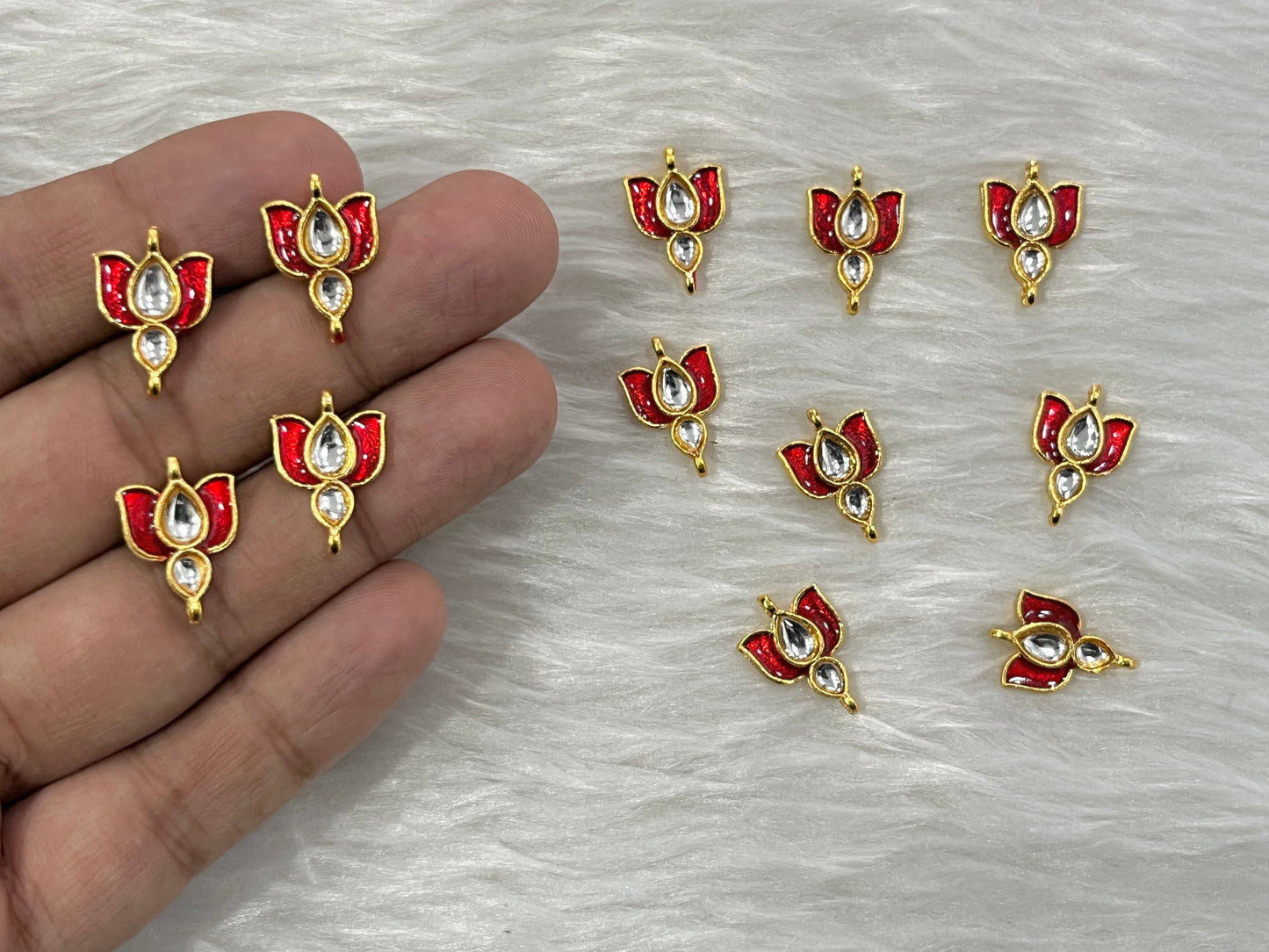 Meenakari Kundan (Lotus) (18 mm) (AGMK94)(12 Pcs)