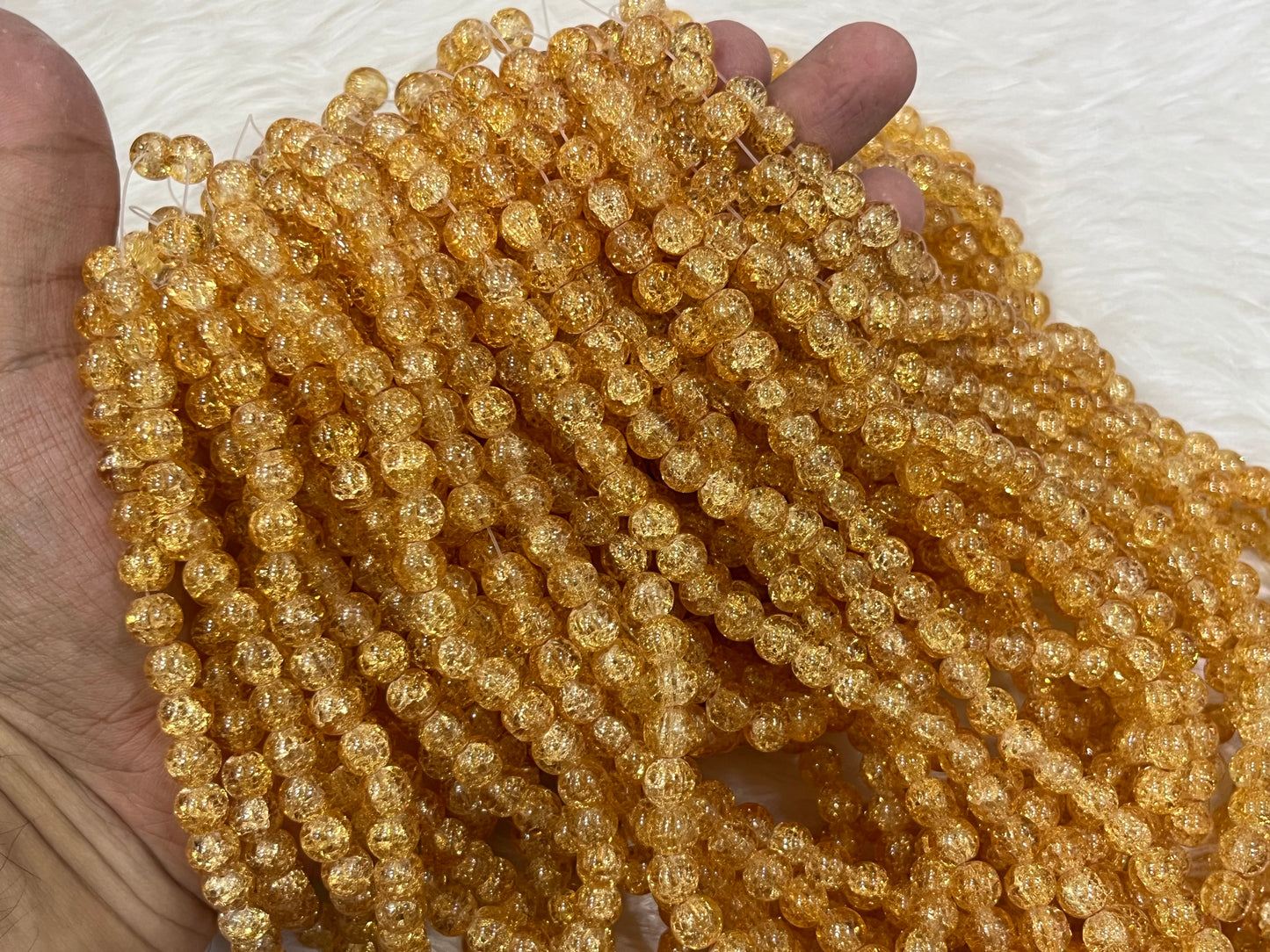 Ice Crackled Beads (8 mm) (Transparent)