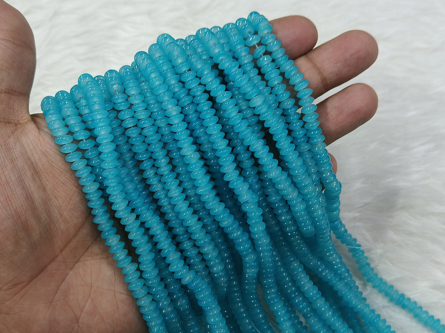 Flat Glass Beads (6 mm)(5 Lines)