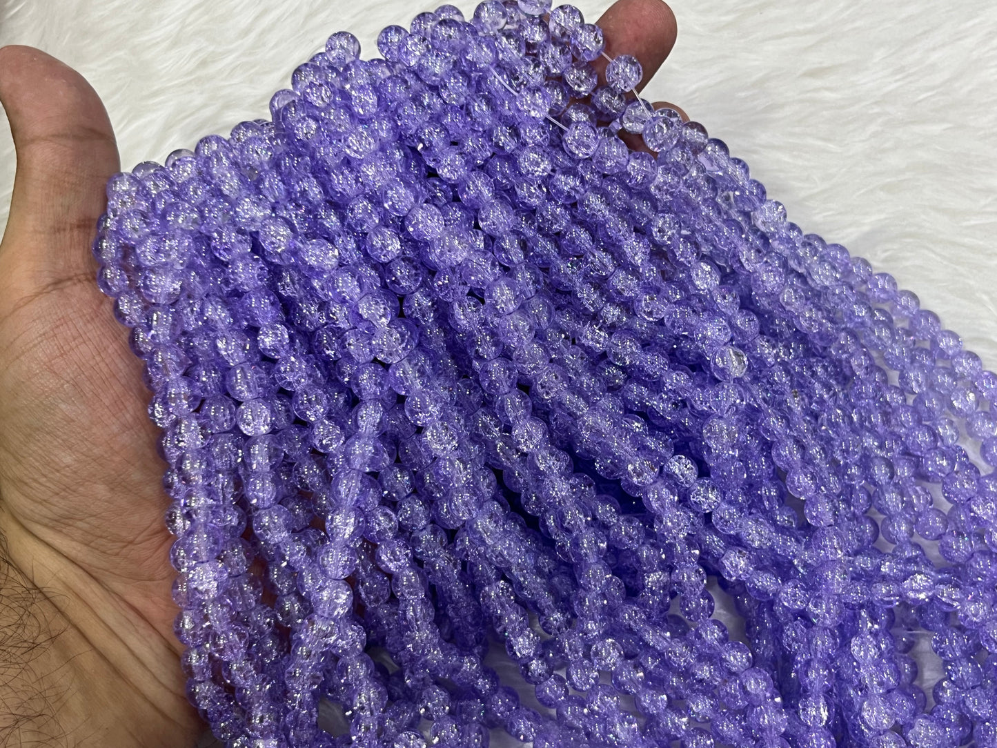 Ice Crackled Beads (8 mm) (Transparent)