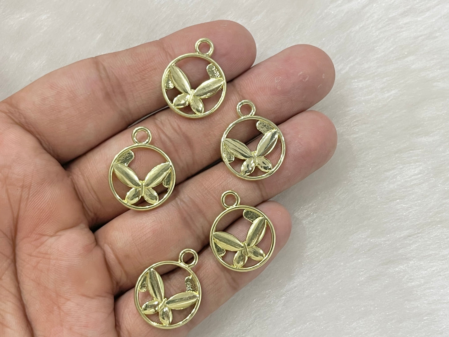 Butterfly Charms (AGWS267) (5 Pcs)(18 mm)
