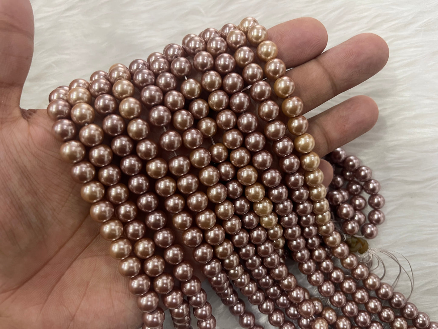 Shell Pearls (8 mm) (Single & Shaded Colours)