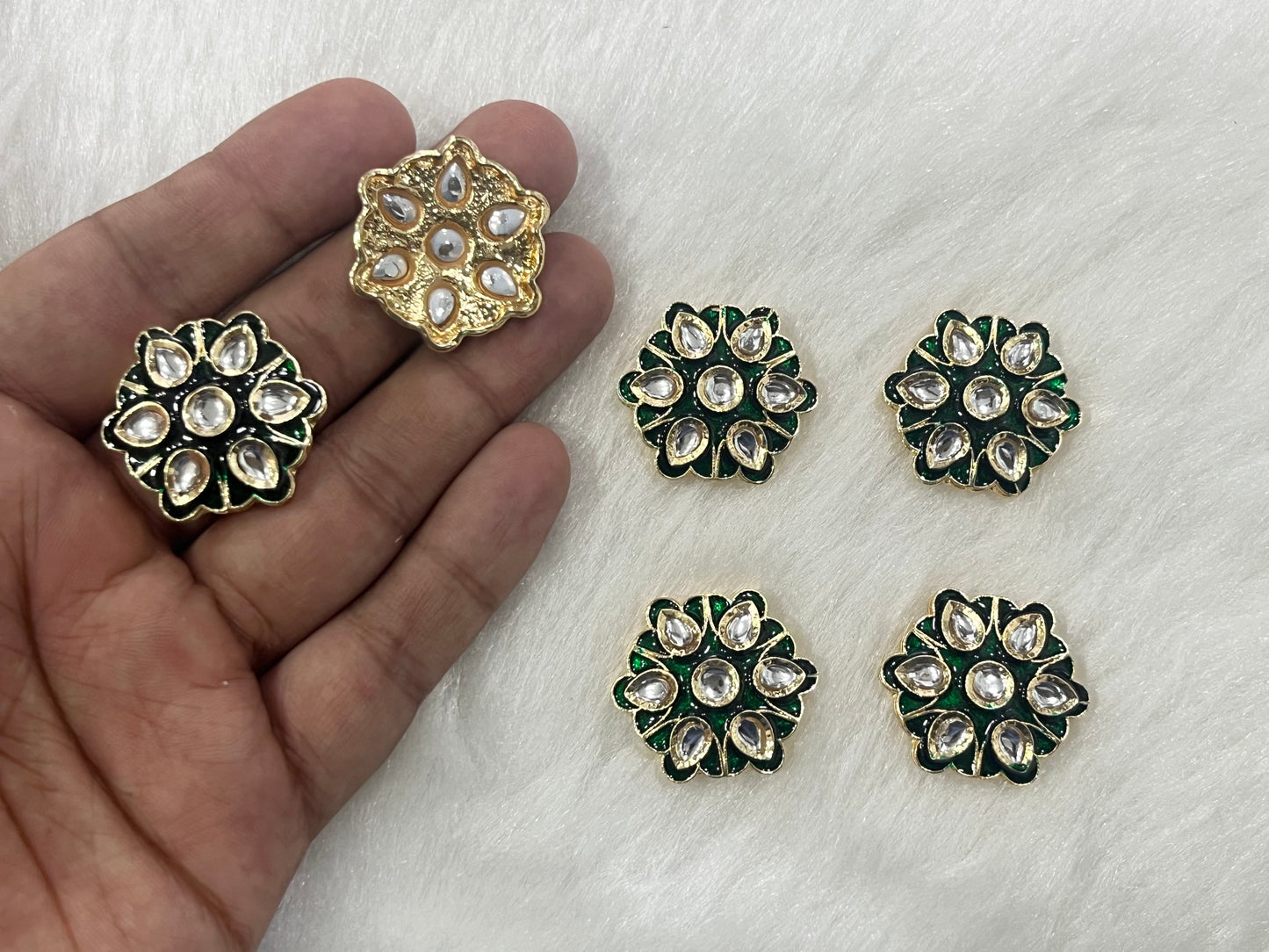 Meenakari Kundan (25 mm) (AGMK110) (6 Pcs)