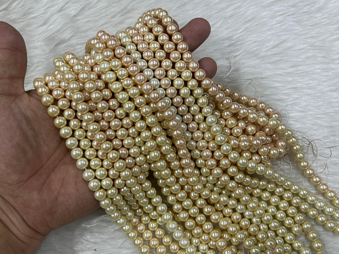 Shell Pearls (8 mm) (Single & Shaded Colours)