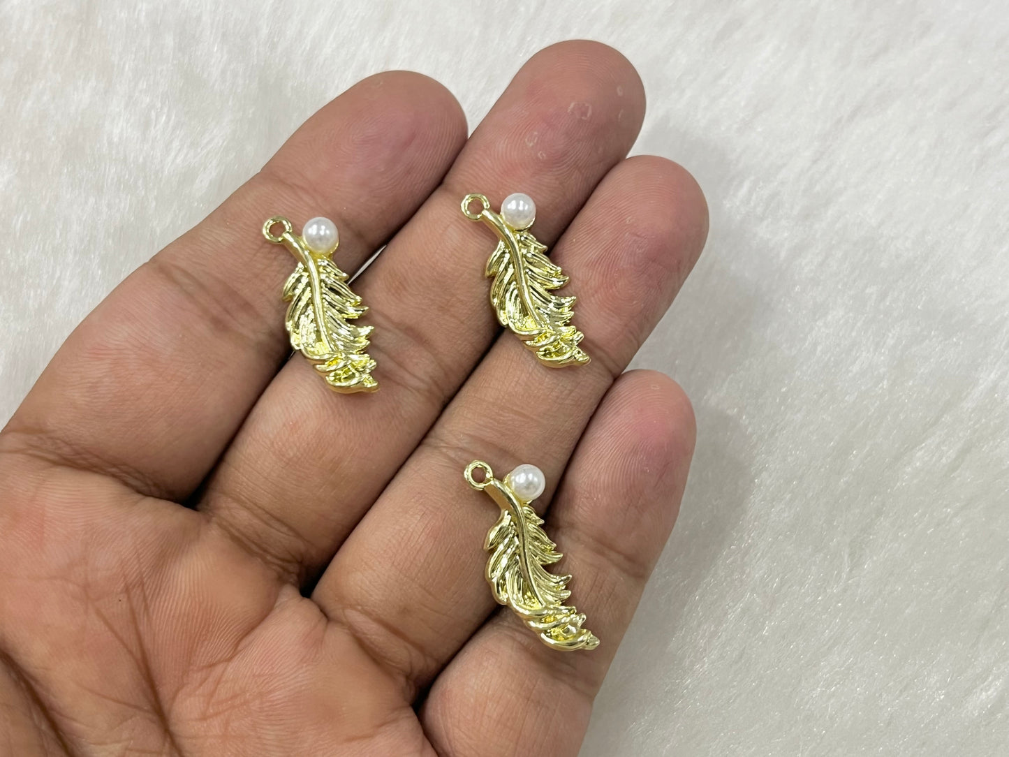Leaf Charms (AGWS259) (5 Pcs)(28 mm)