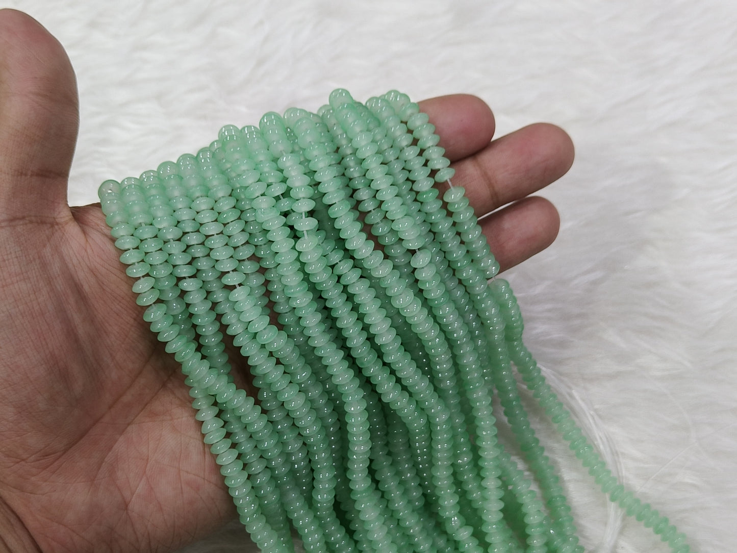 Flat Glass Beads (6 mm)(5 Lines)