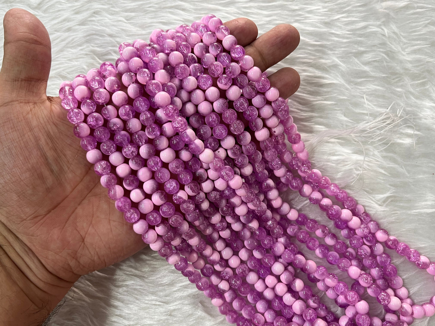 Ice Crackled Beads (8 mm) (Jelly Crackle)