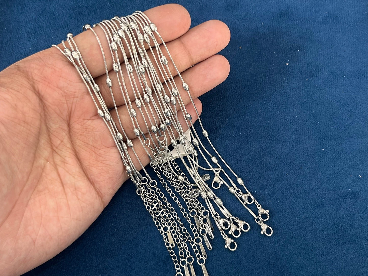 Stainless Steel Chains (Silver) (Pack of 10) (No. 15)