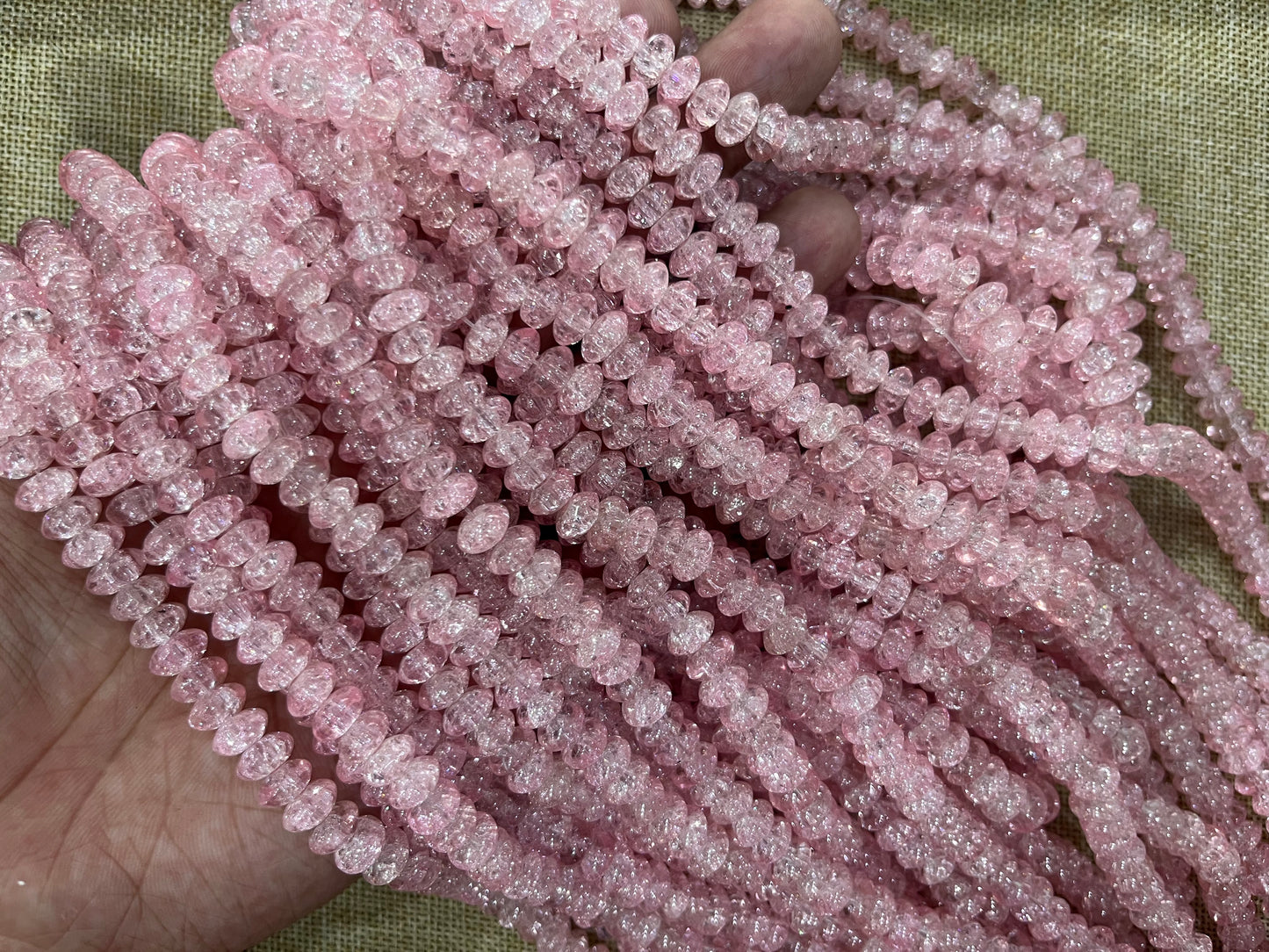 Flat Ice Crackle Beads (8x8 mm)