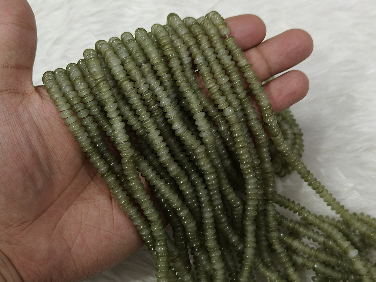 Flat Glass Beads (6 mm)(5 Lines)
