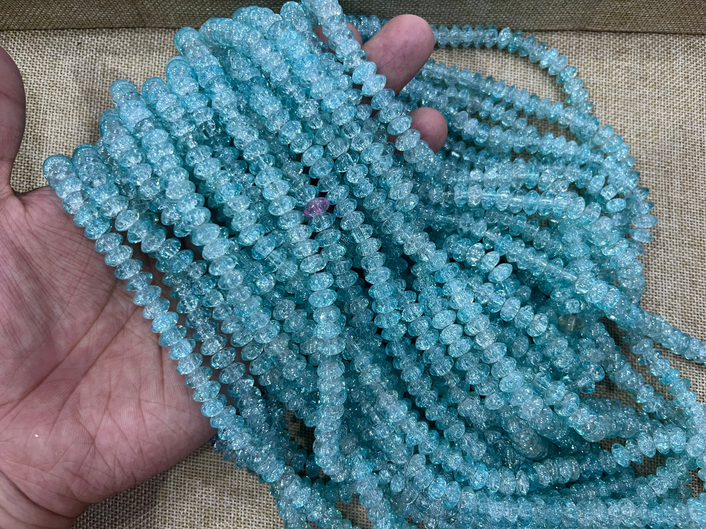 Flat Ice Crackle Beads (8x8 mm)