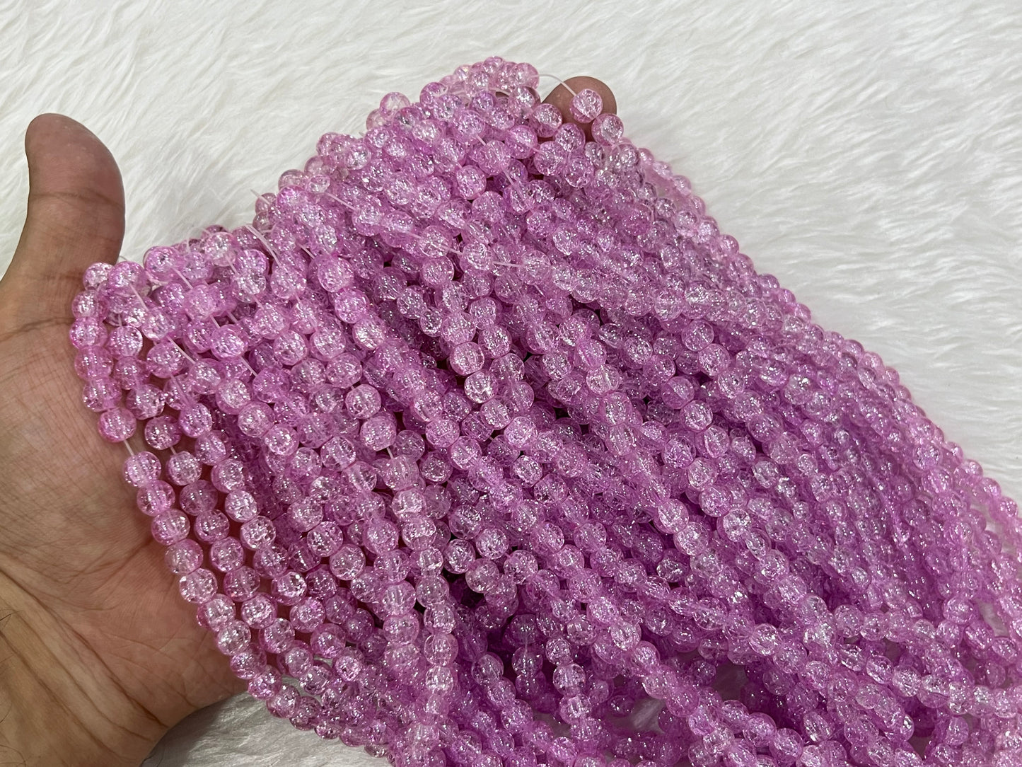Ice Crackled Beads (8 mm) (Transparent)