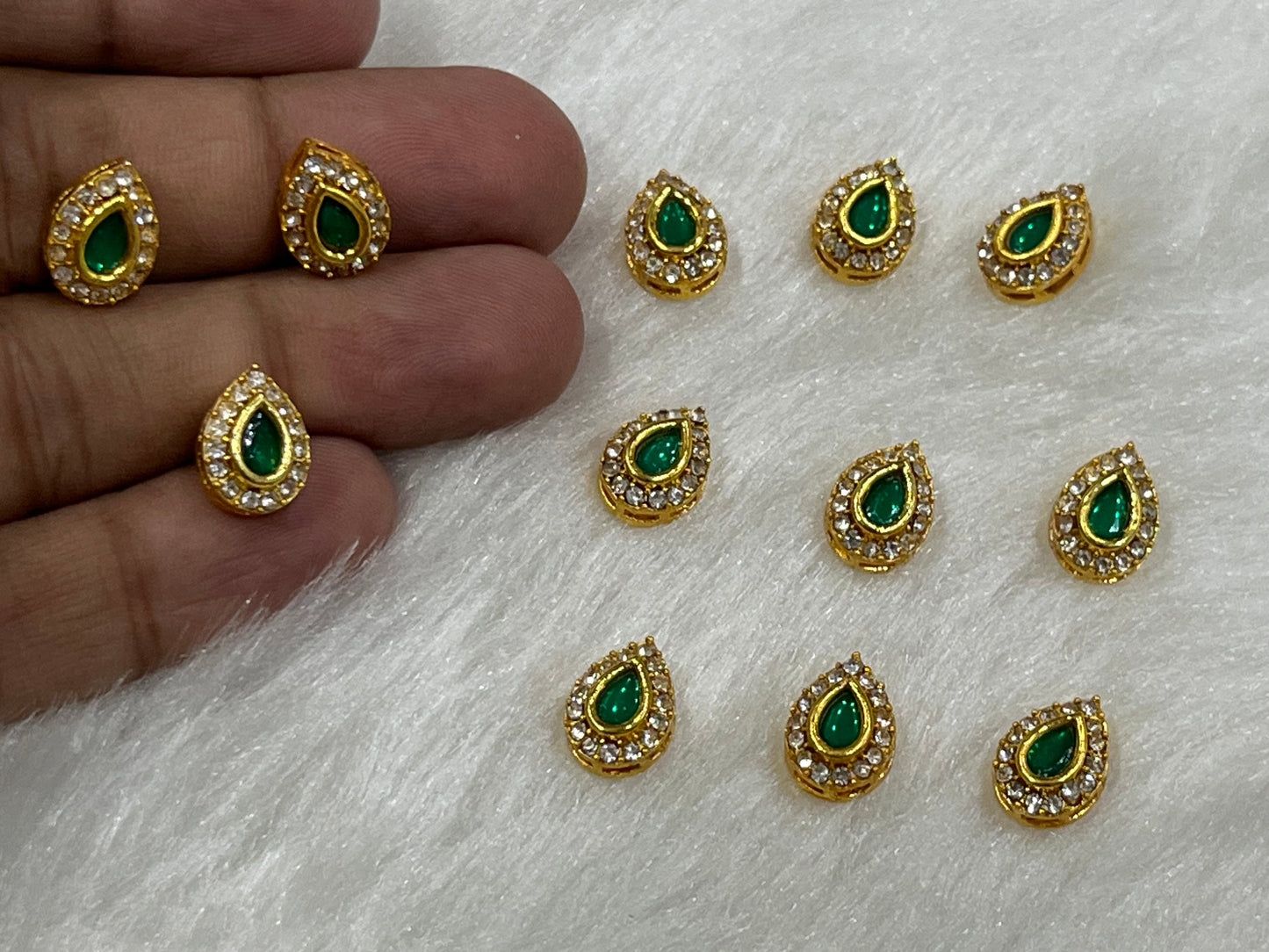 Meenakari Kundan (Drop) (12 mm) (AGMK104) (12 Pcs)