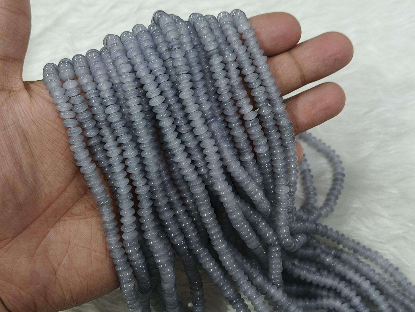 Flat Glass Beads (6 mm)(5 Lines)