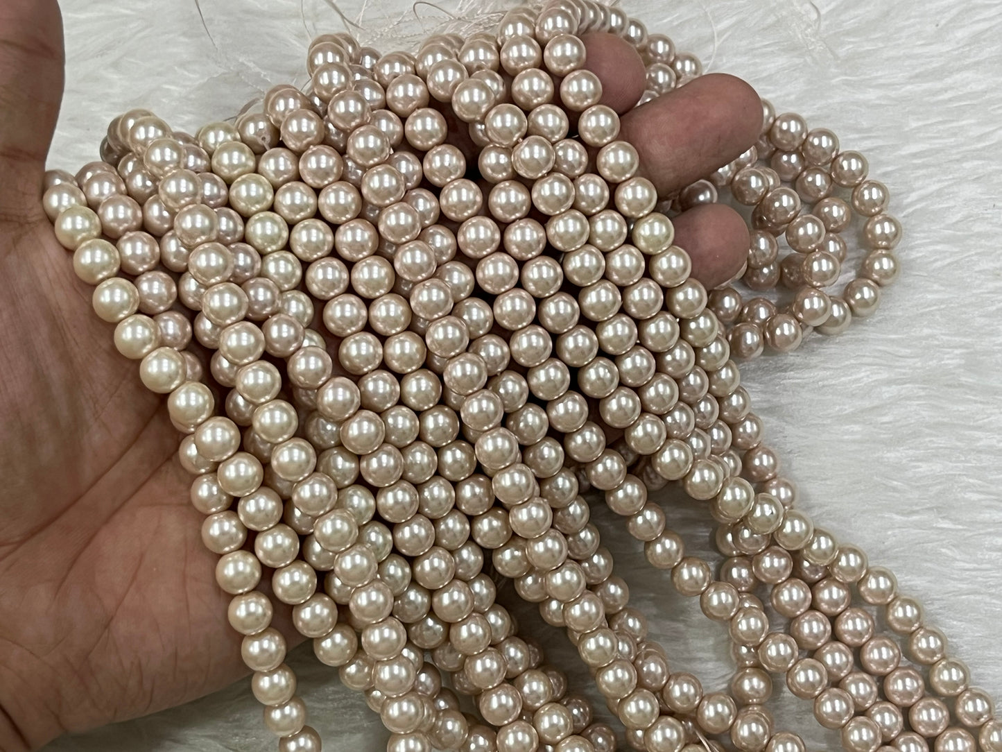 Shell Pearls (8 mm) (Single & Shaded Colours)