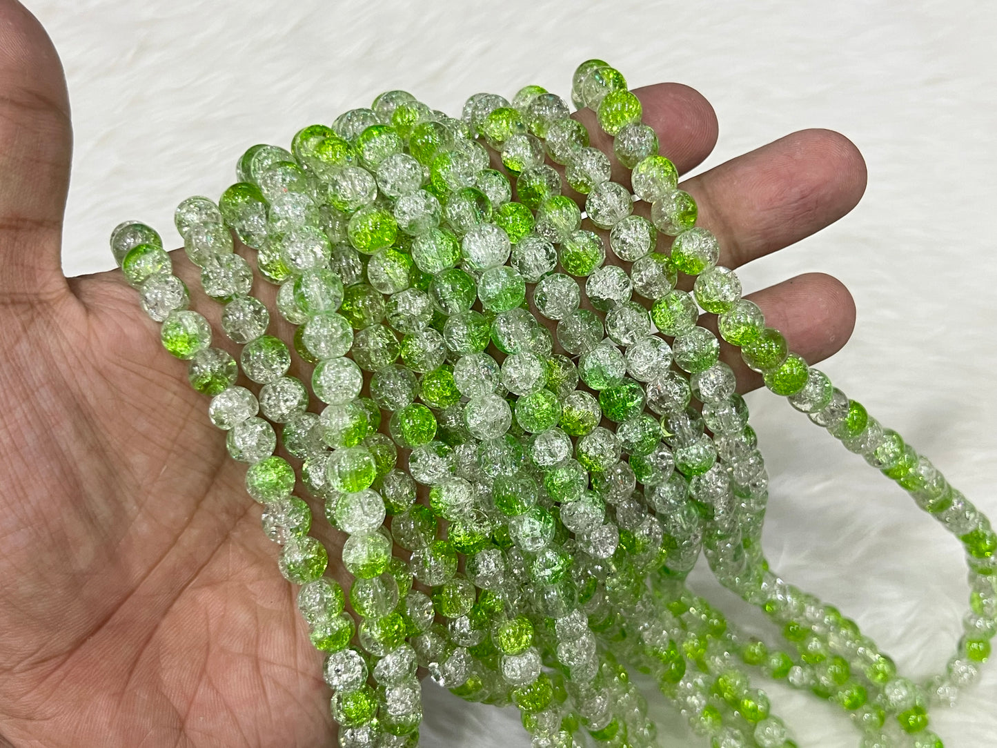 Ice Crackled Beads (8 mm) (Transparent)