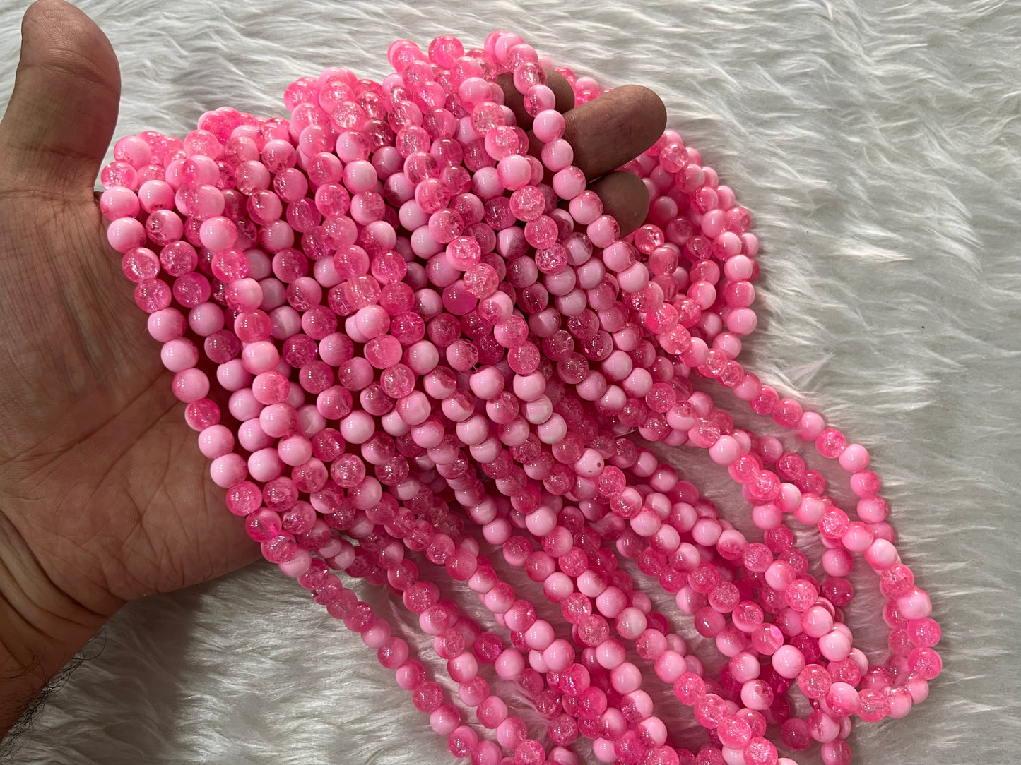 Ice Crackled Beads (8 mm) (Jelly Crackle)