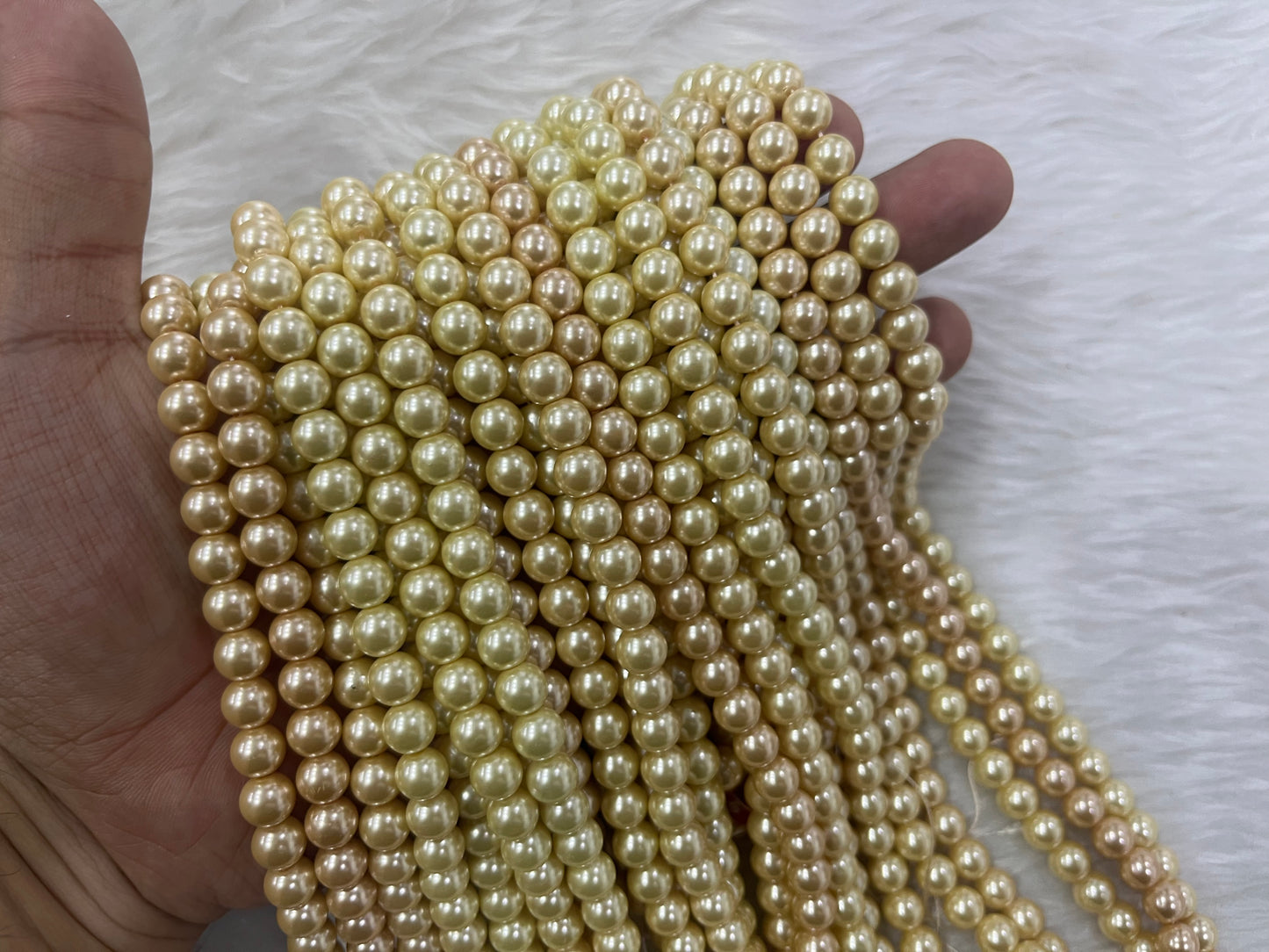 Shell Pearls (8 mm) (Single & Shaded Colours)