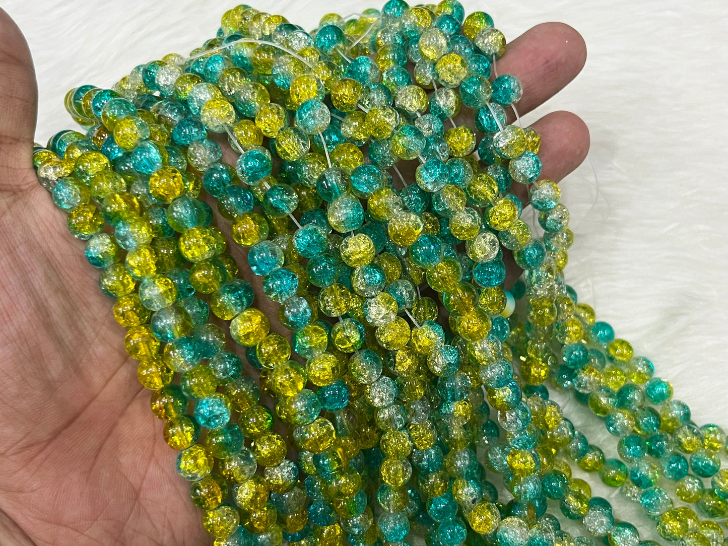 Ice Crackled Beads (8 mm) (Transparent)