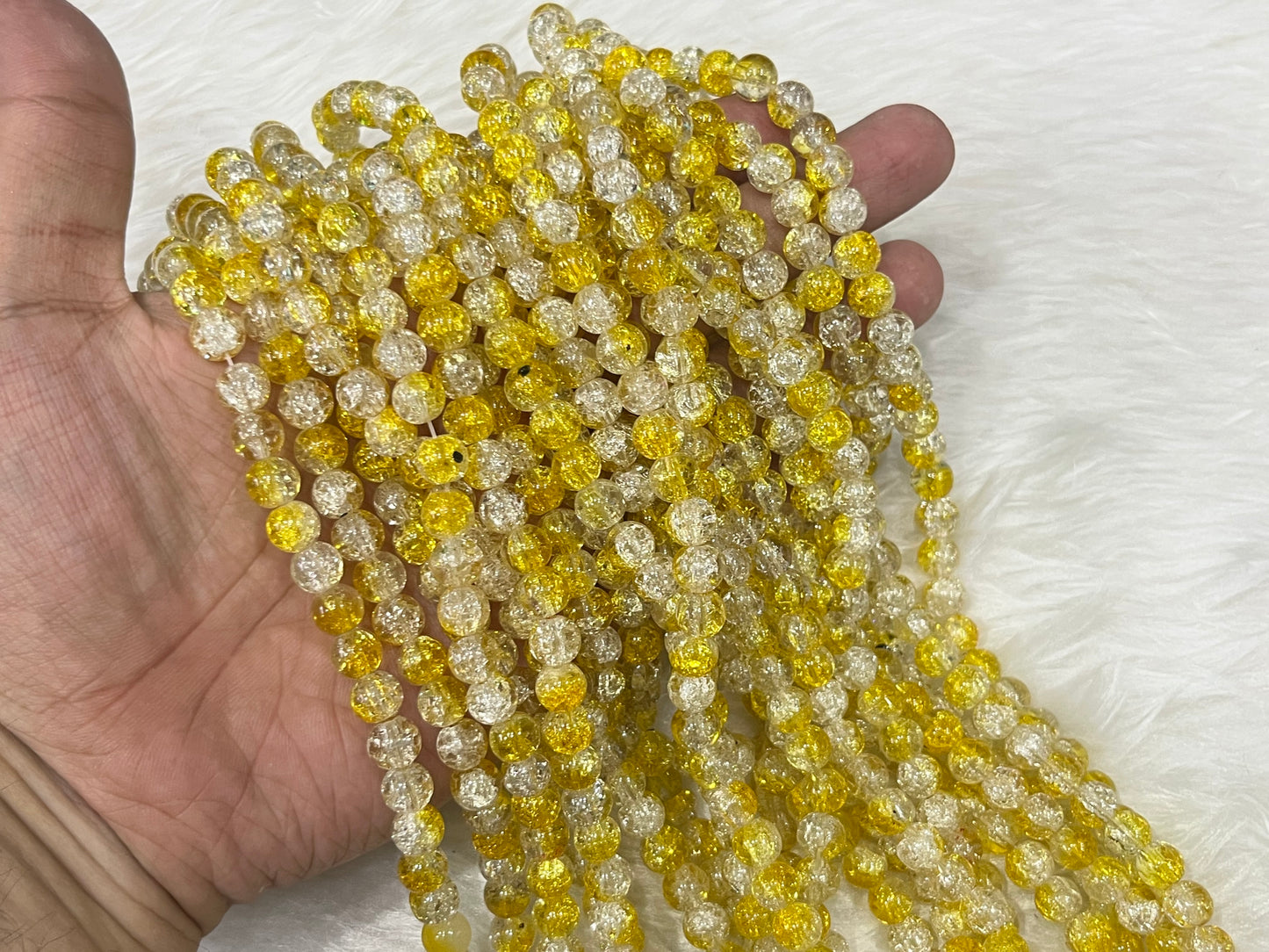 Ice Crackled Beads (8 mm) (Transparent)