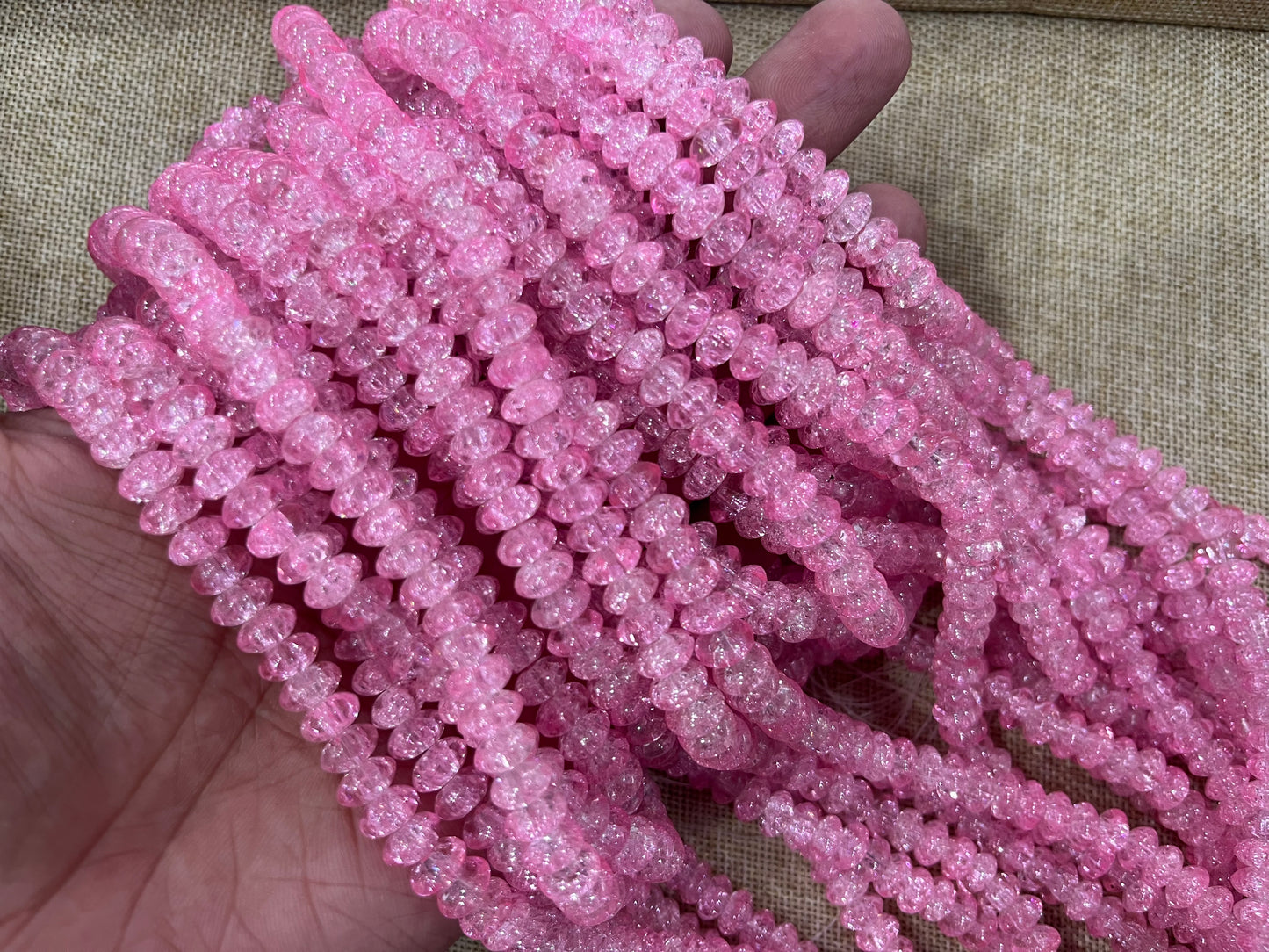 Flat Ice Crackle Beads (8x8 mm)