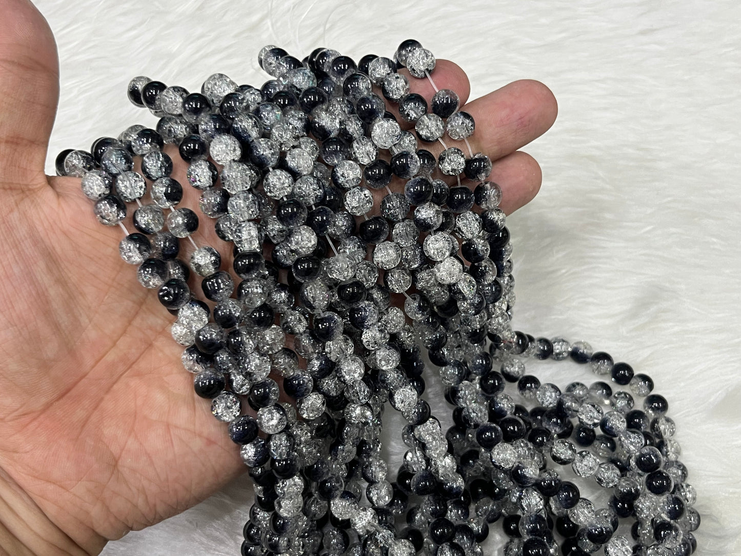 Ice Crackled Beads (8 mm) (Transparent)