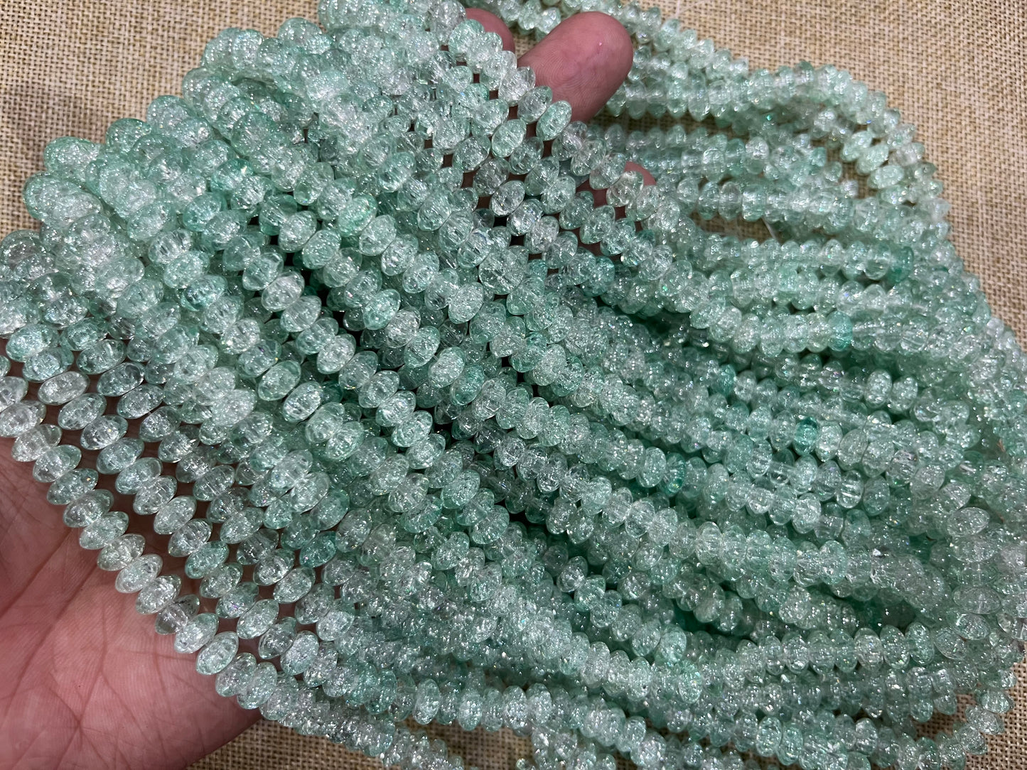 Flat Ice Crackle Beads (8x8 mm)