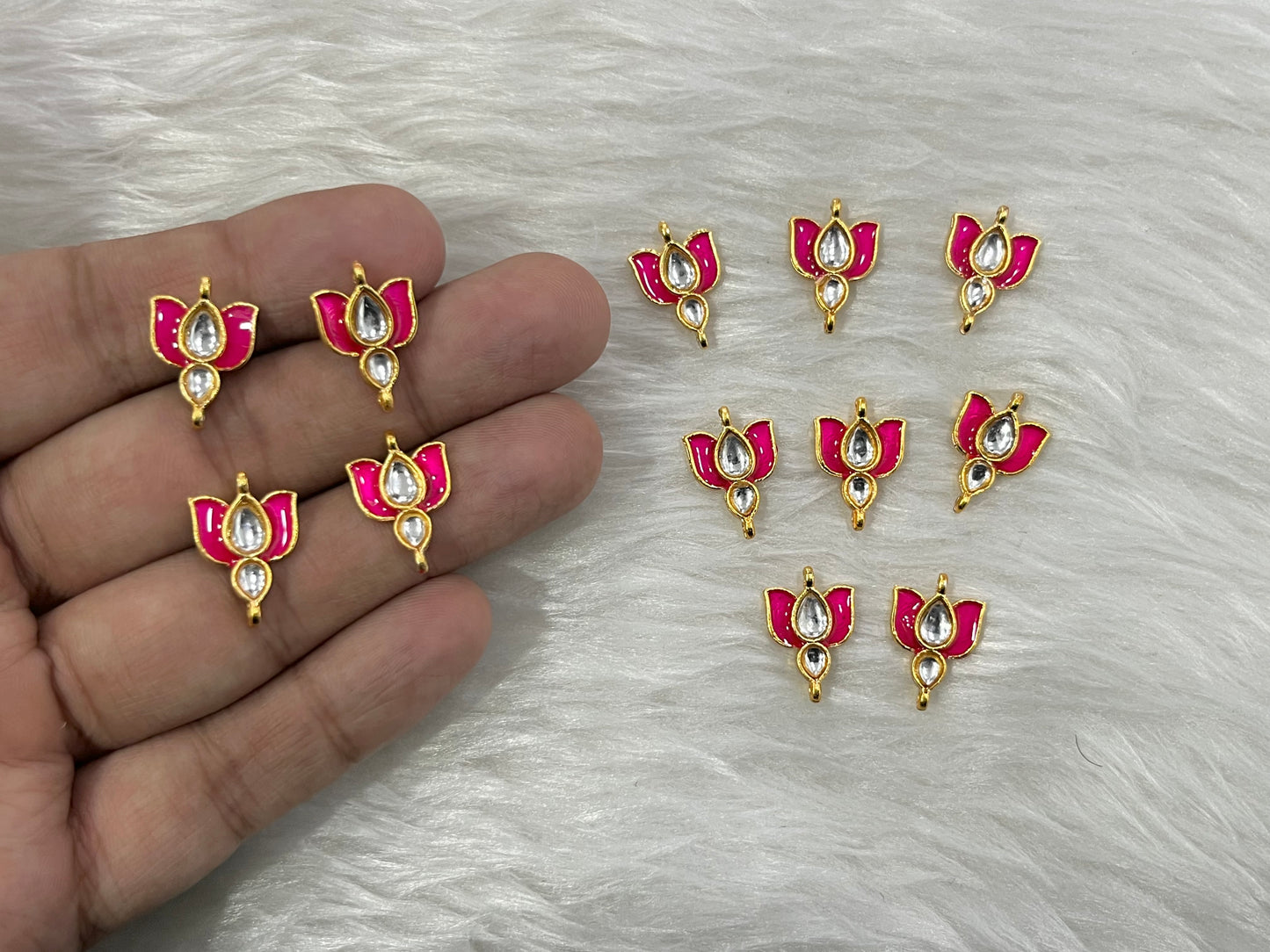 Meenakari Kundan (Lotus) (18 mm) (AGMK94)(12 Pcs)