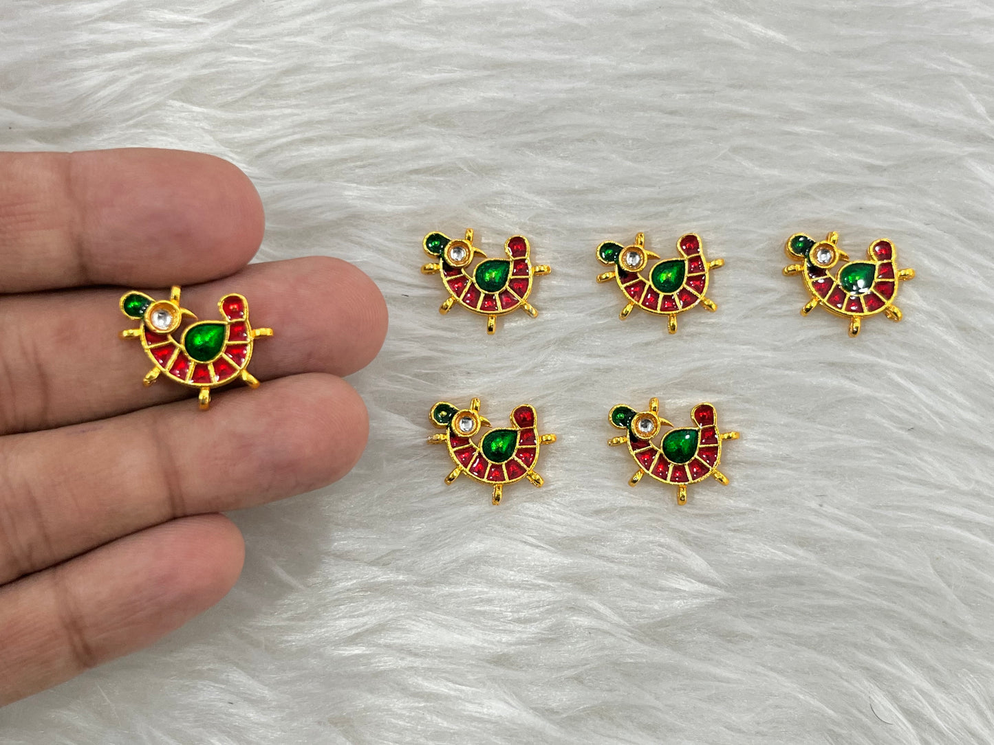 Meenakari Kundan (Lotus) (15 mm) (AGMK92) (6 Pcs)