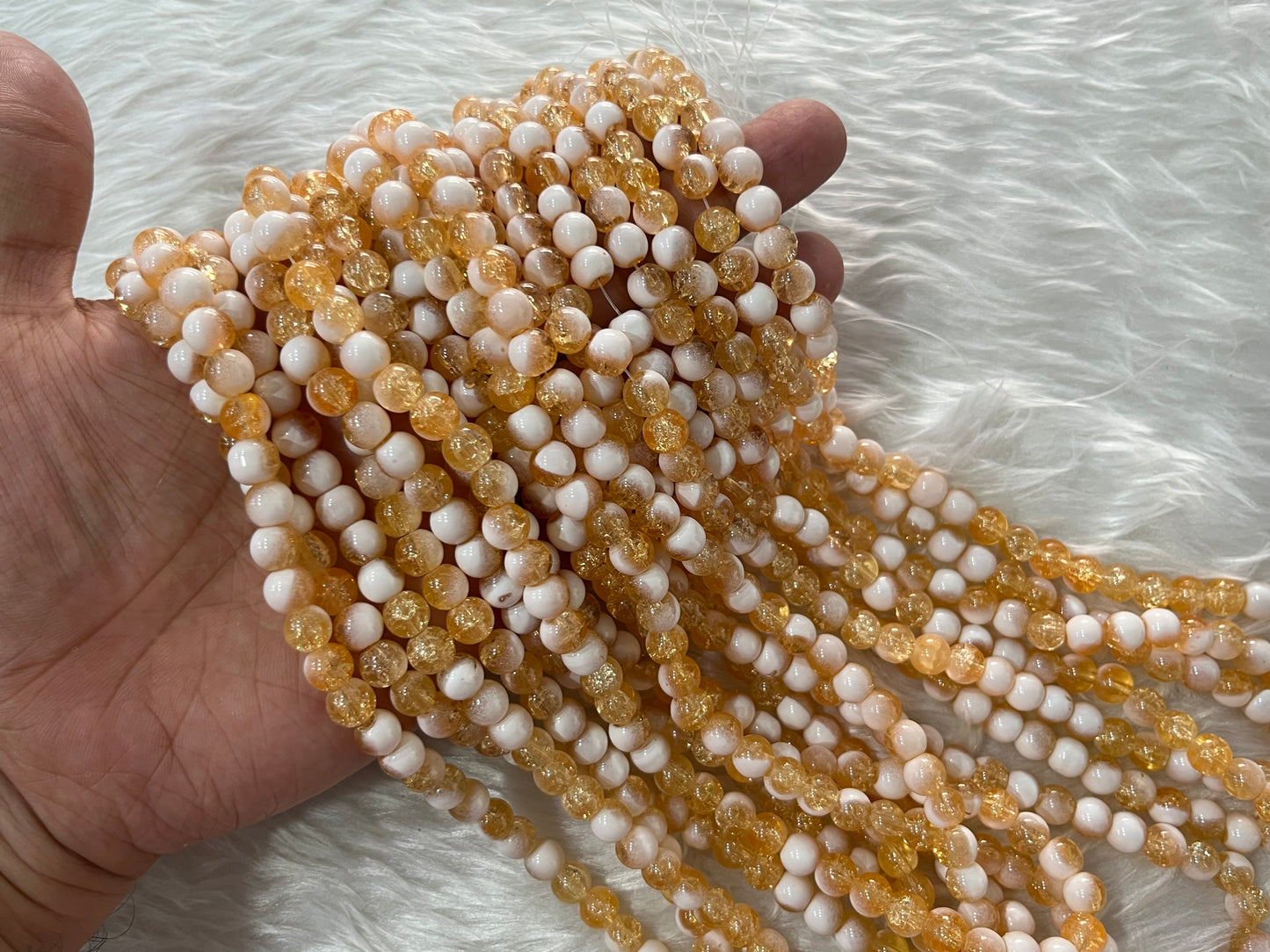 Ice Crackled Beads (8 mm) (Jelly Crackle)