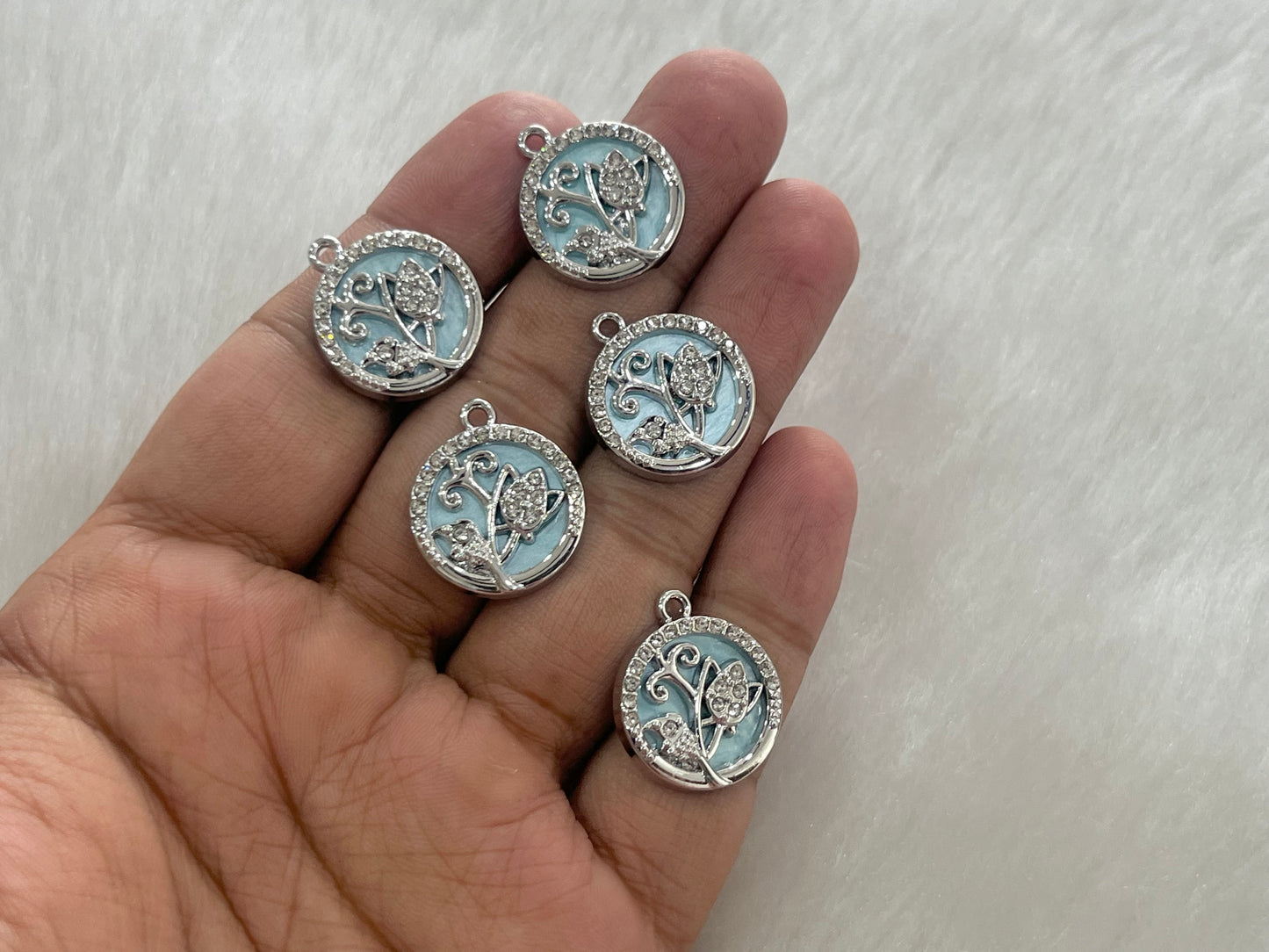 Luxury Charms (AGWS369) (5 Pcs) (21 mm)