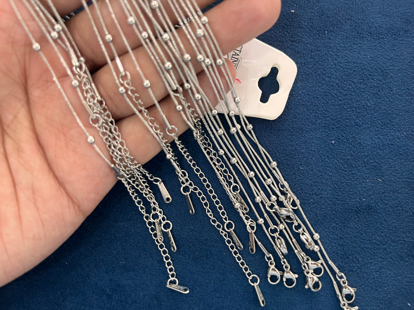 Stainless Steel Chains (Silver) (Pack of 10) (No. 11)