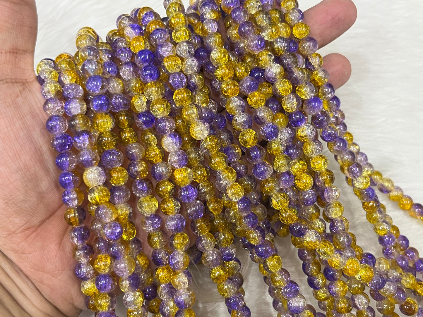 Ice Crackled Beads (8 mm) (Transparent)