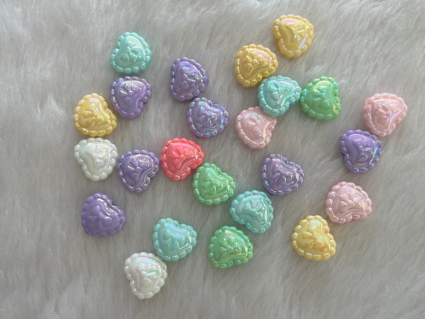 Pastel Heart Beads (50 grams)