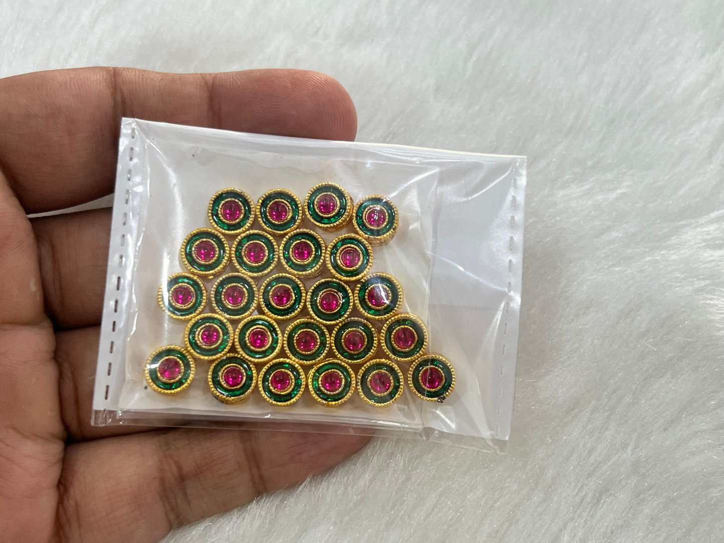 Meenakari Kundan (Koba) (10 mm) (AGMK101)(24 Pcs)