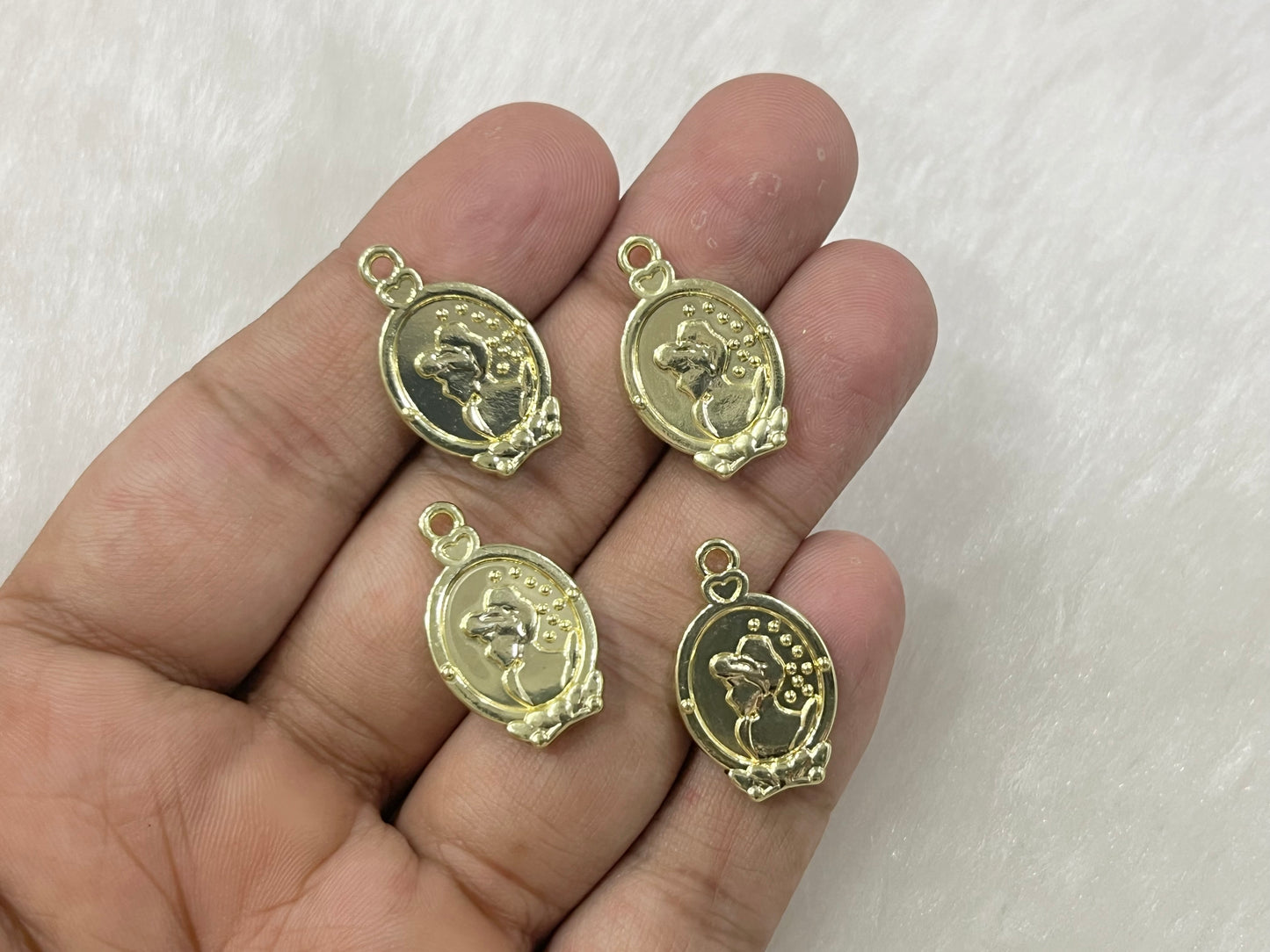 Oval Charms (AGWS255) (5 Pcs)(28 mm)