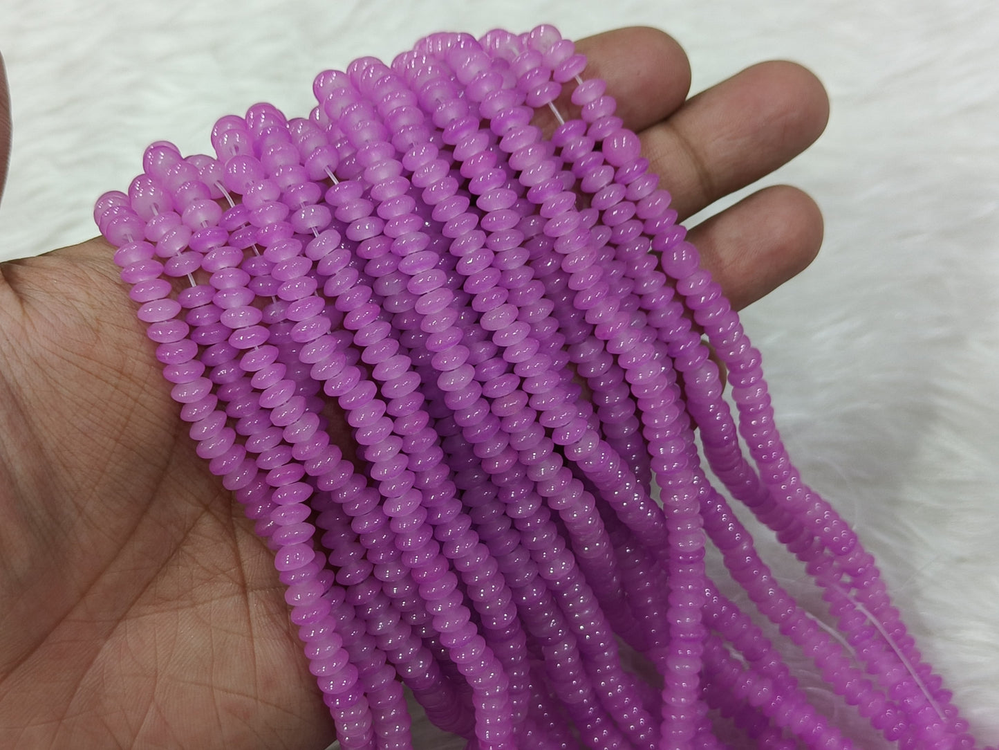 Flat Glass Beads (6 mm)(5 Lines)