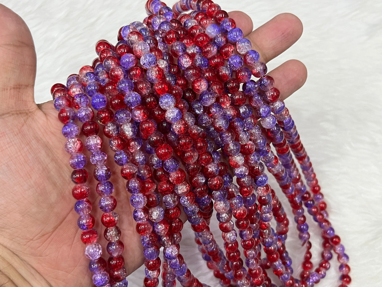 Ice Crackled Beads (8 mm) (Transparent)