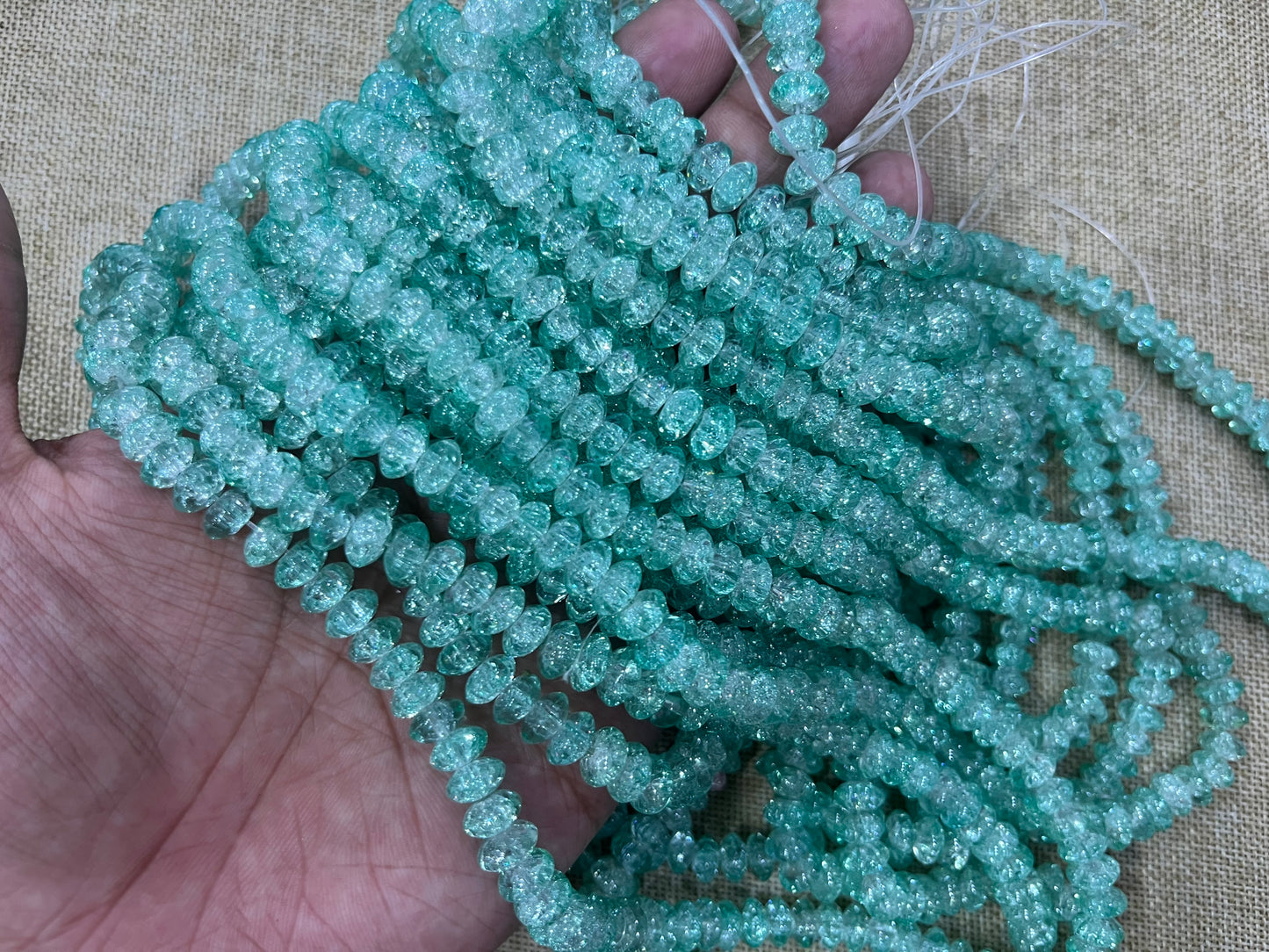 Flat Ice Crackle Beads (8x8 mm)