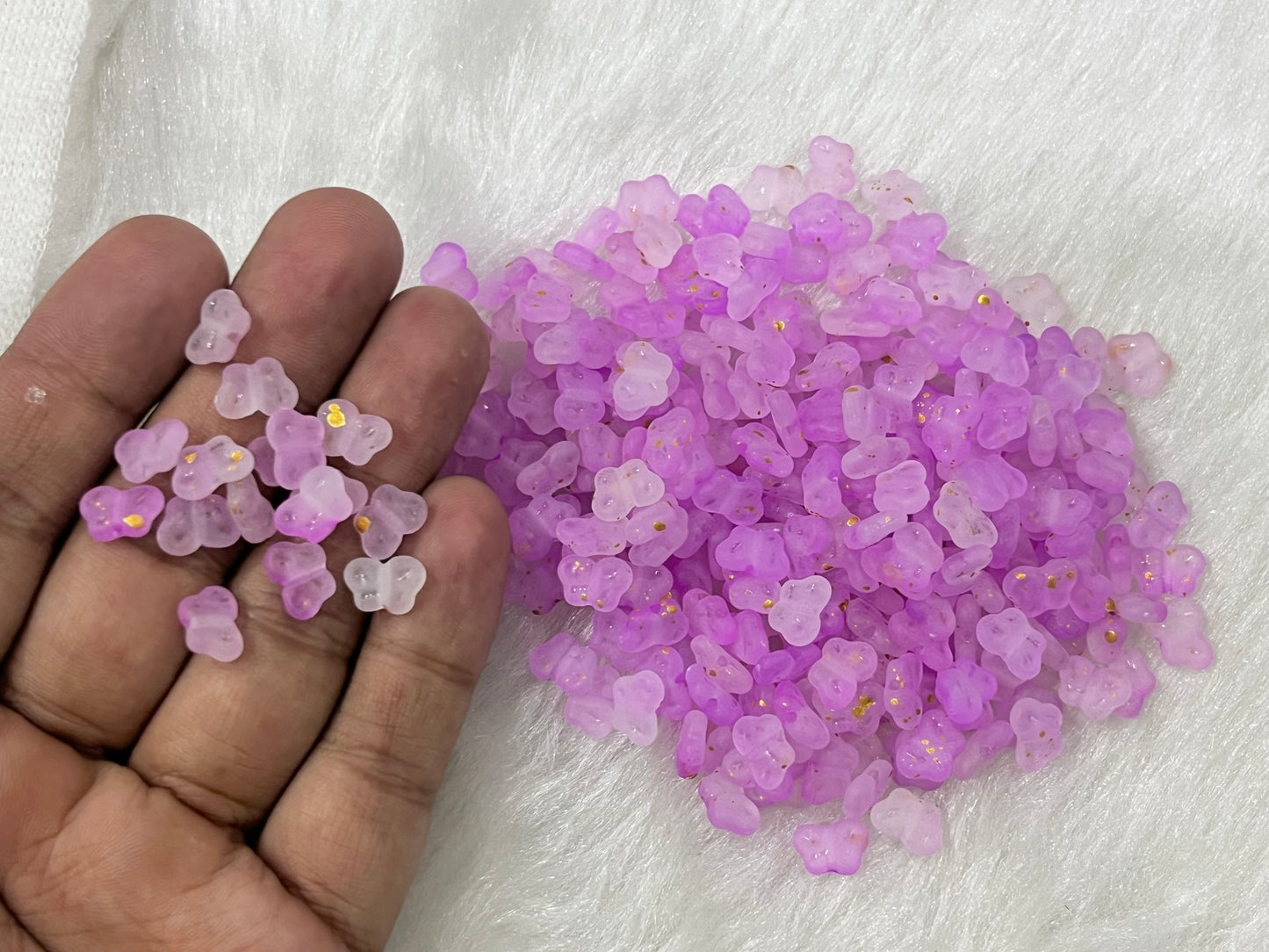 Frosted Butterfly Beads (50 grams) (10 mm)