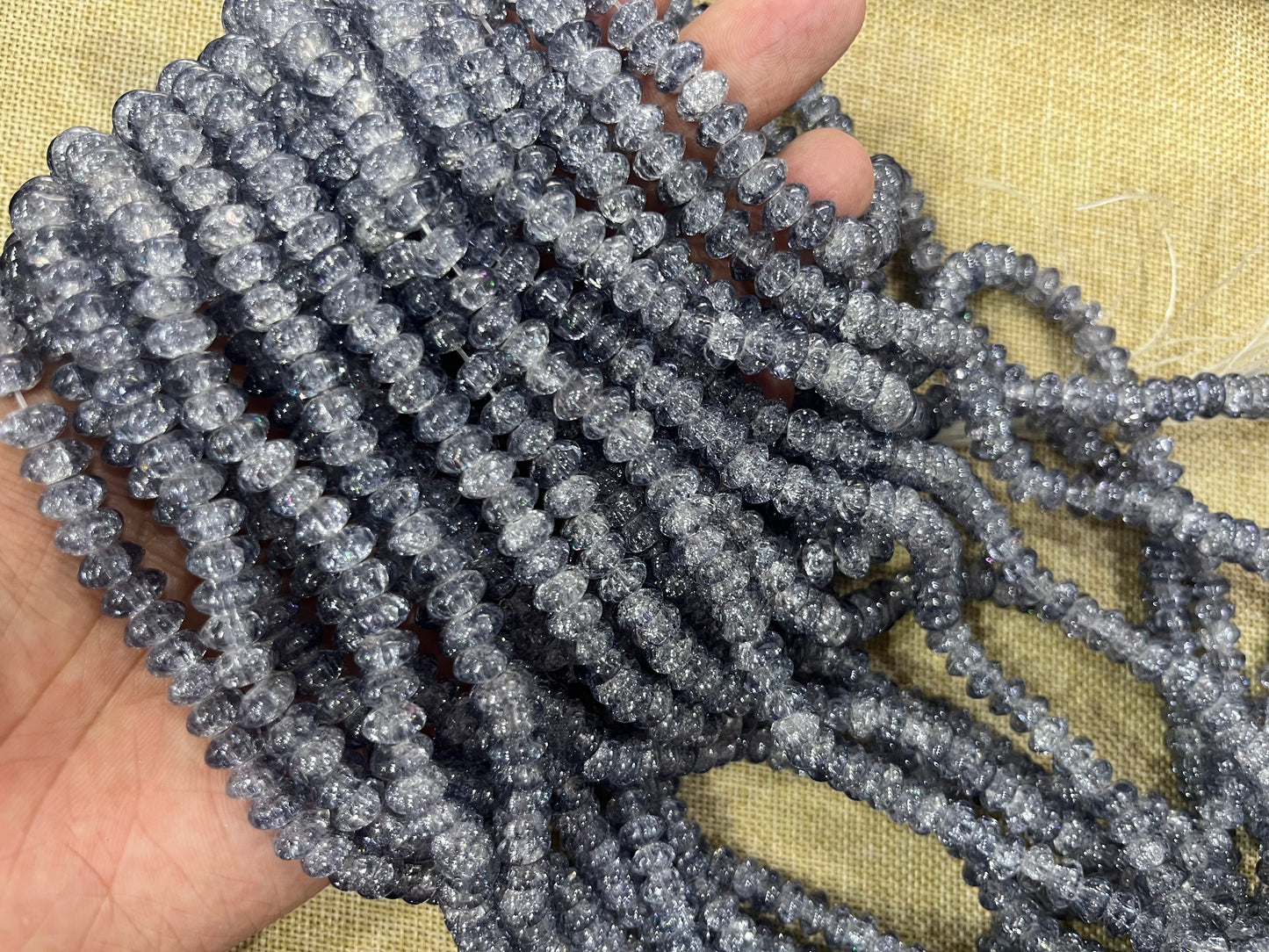 Flat Ice Crackle Beads (8x8 mm)